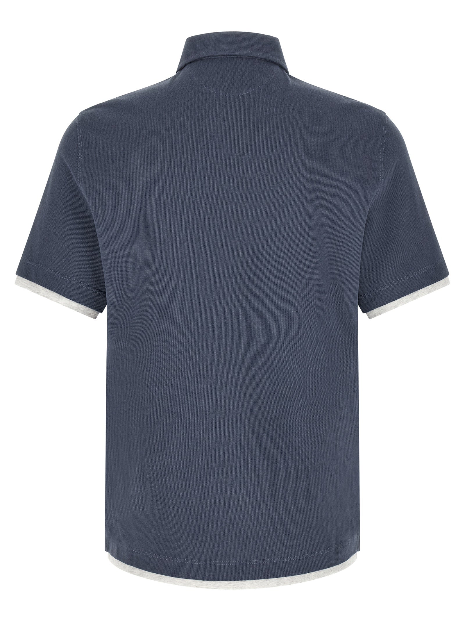 Blue Cotton Polo Shirt