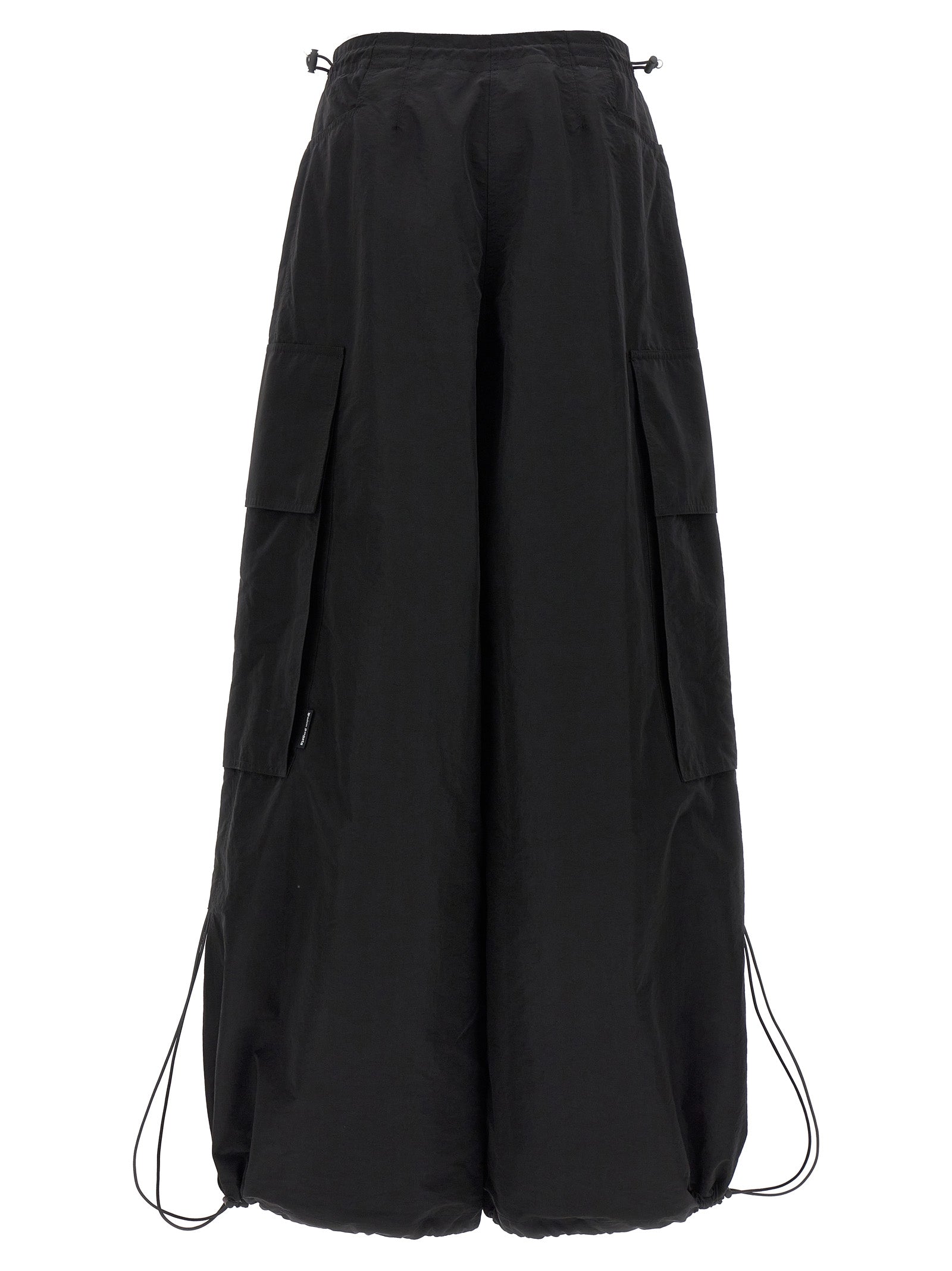 Black Polyamide Casual Pants