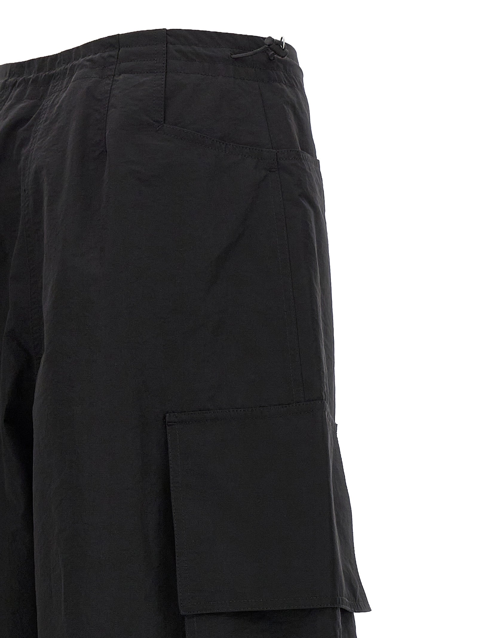 Black Polyamide Casual Pants