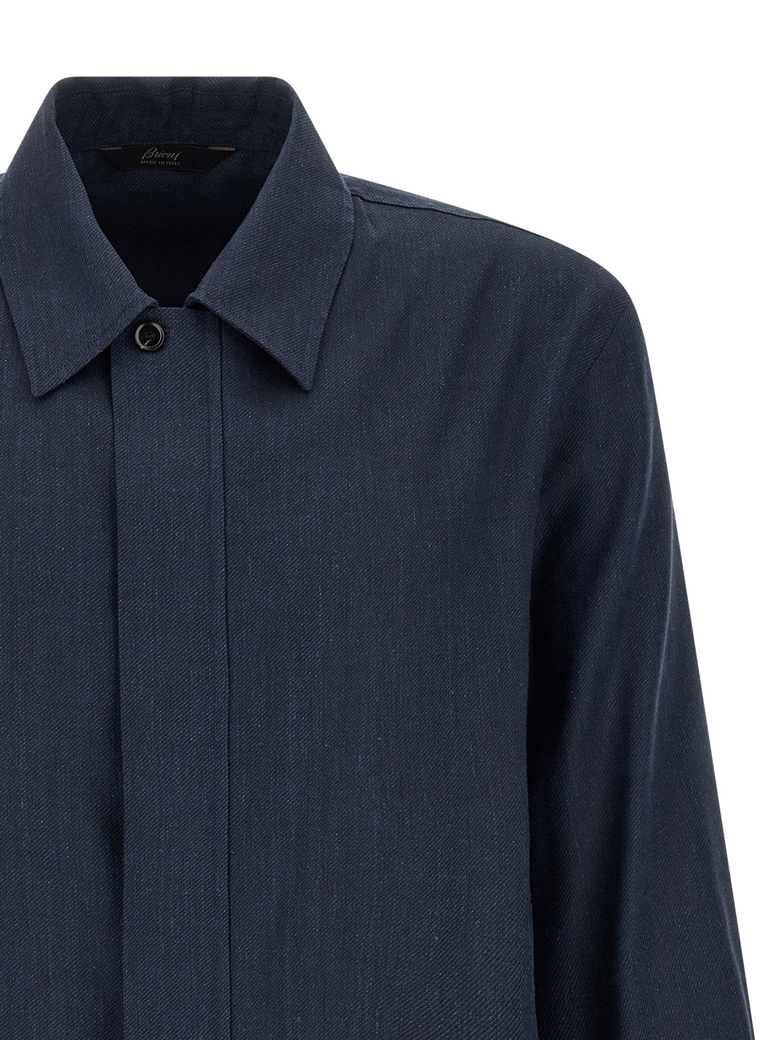 Blue Linen Full-Length Jacket