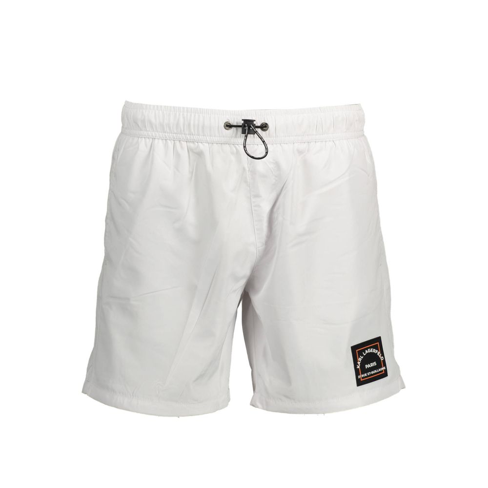 Karl Lagerfeld Bianco Polyester Swim Boxer til herre