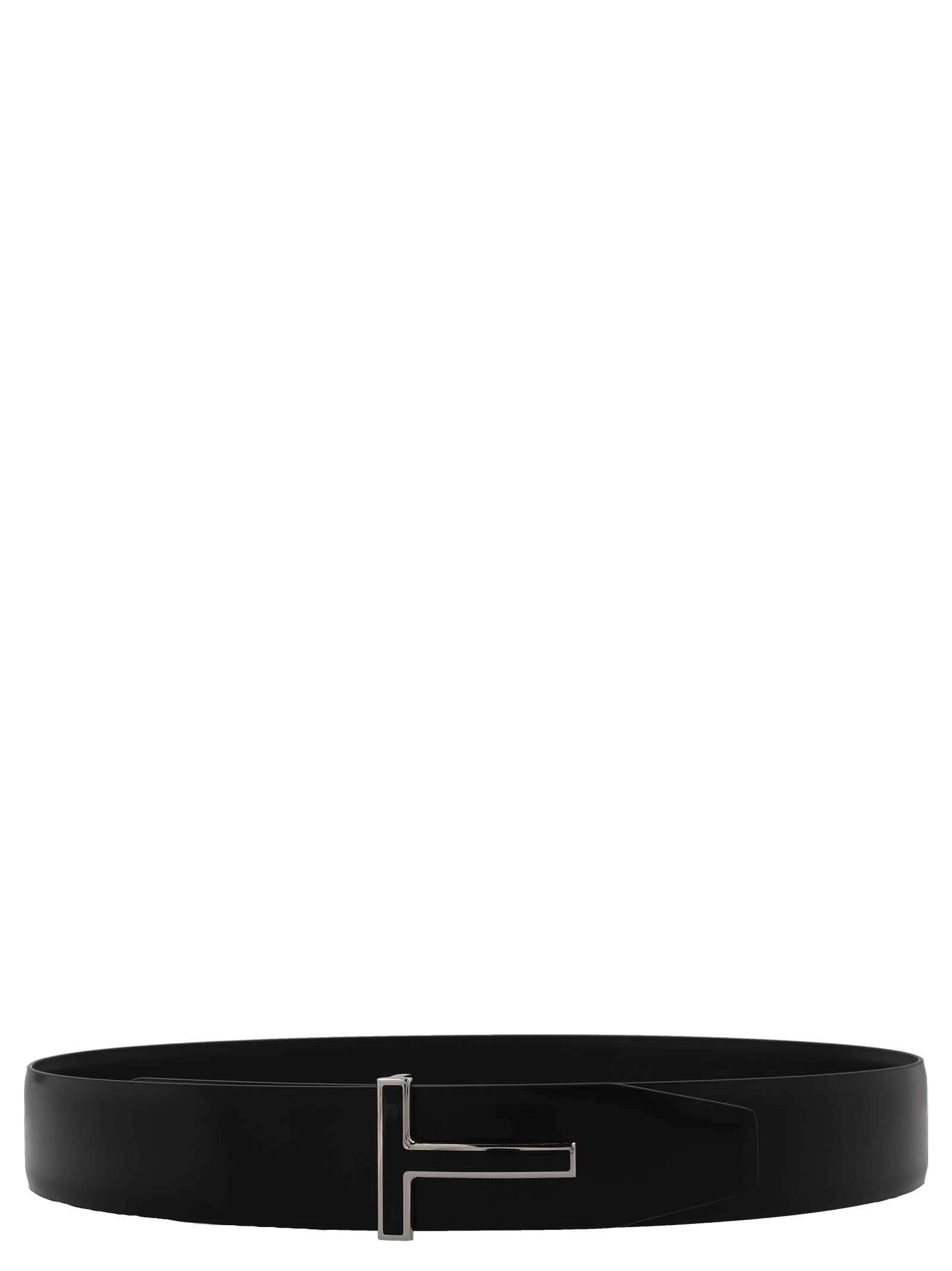 Cinturón regular de piel de becerro negra Tom Ford