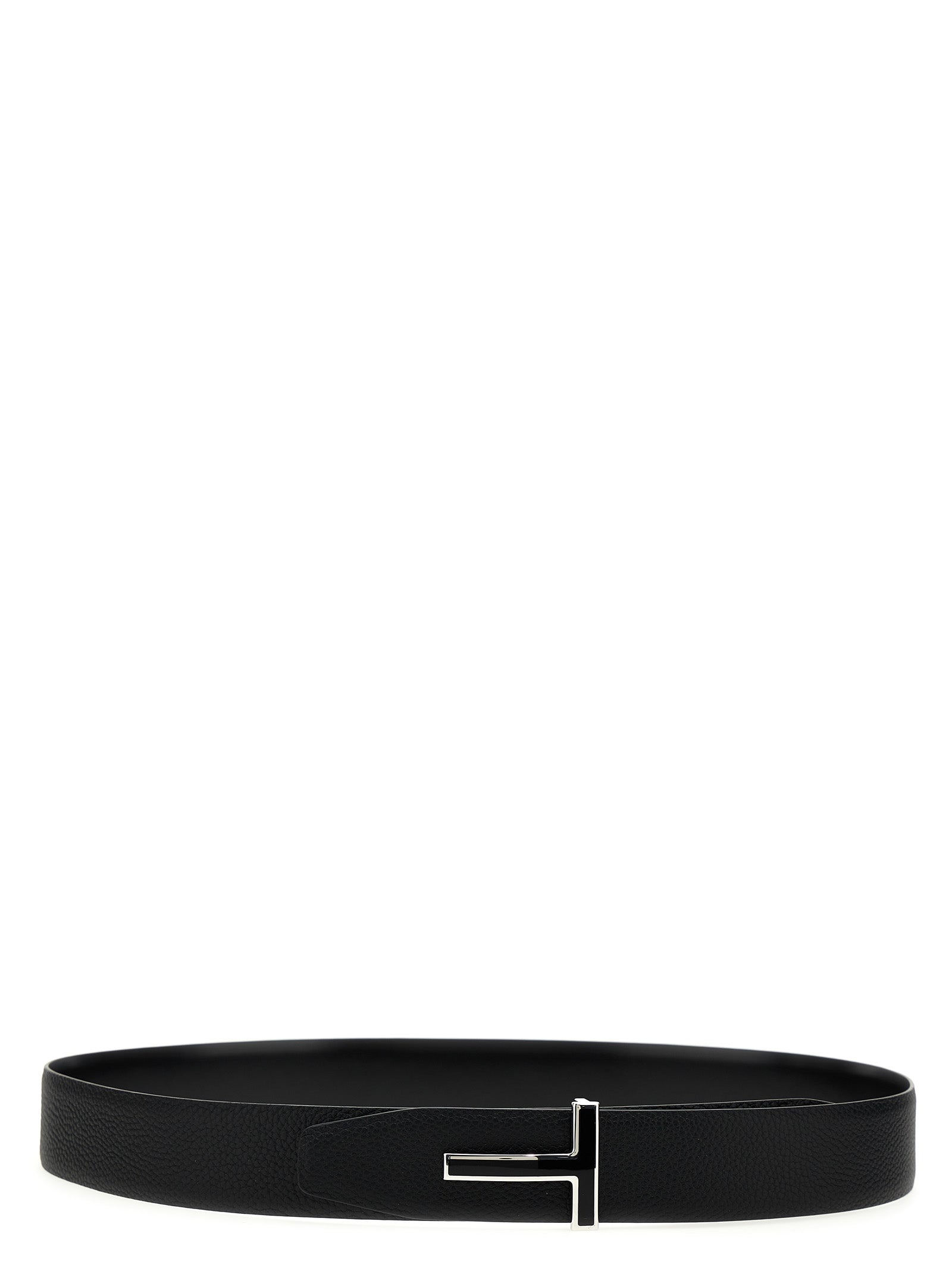 Cinturón regular de piel de becerro negra Tom Ford