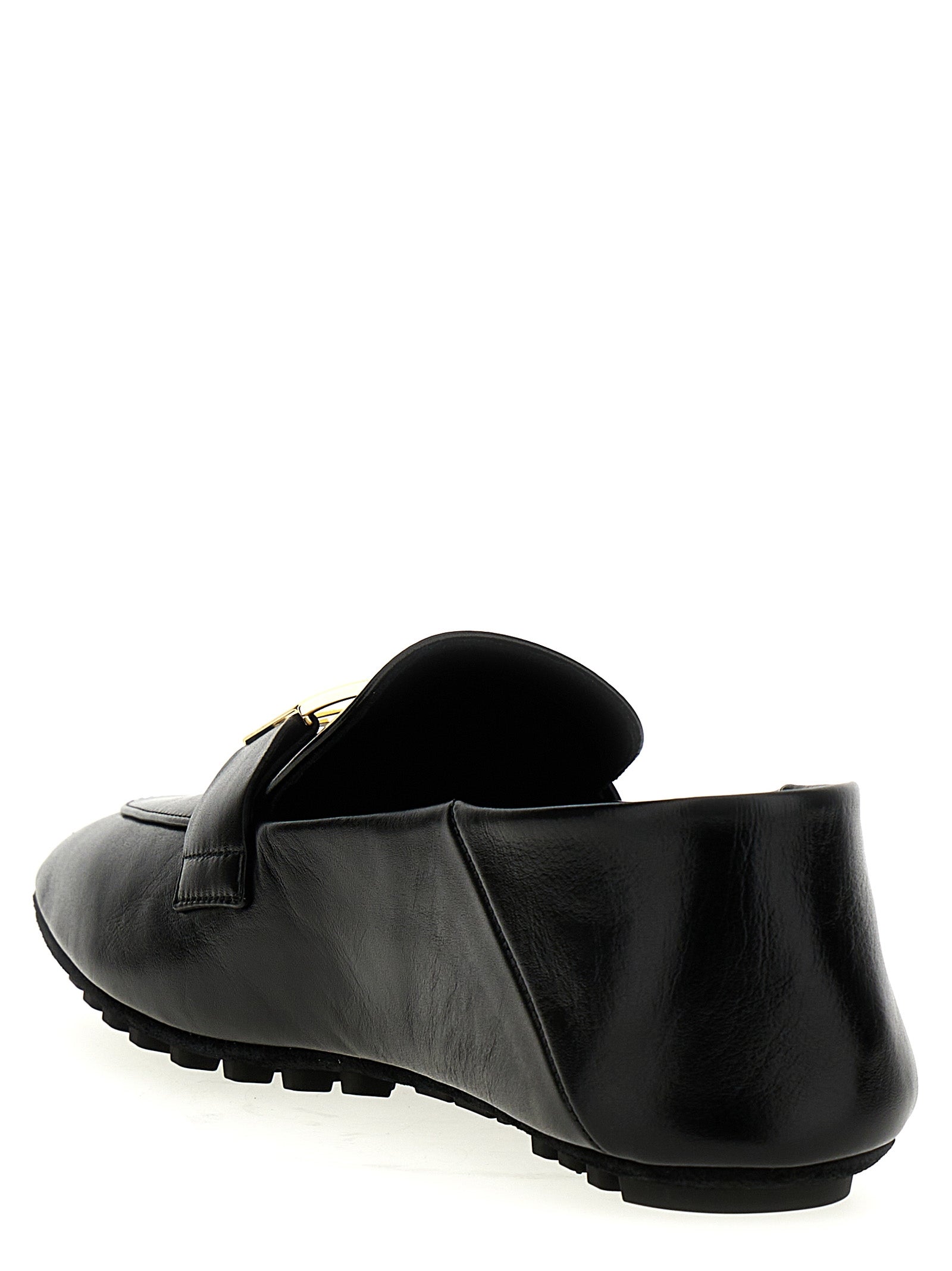 Black Lamb Leather Slip-On Loafers