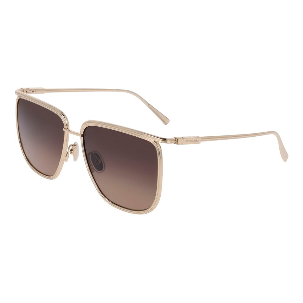 Ferragamo solbriller i gullfarget metall
