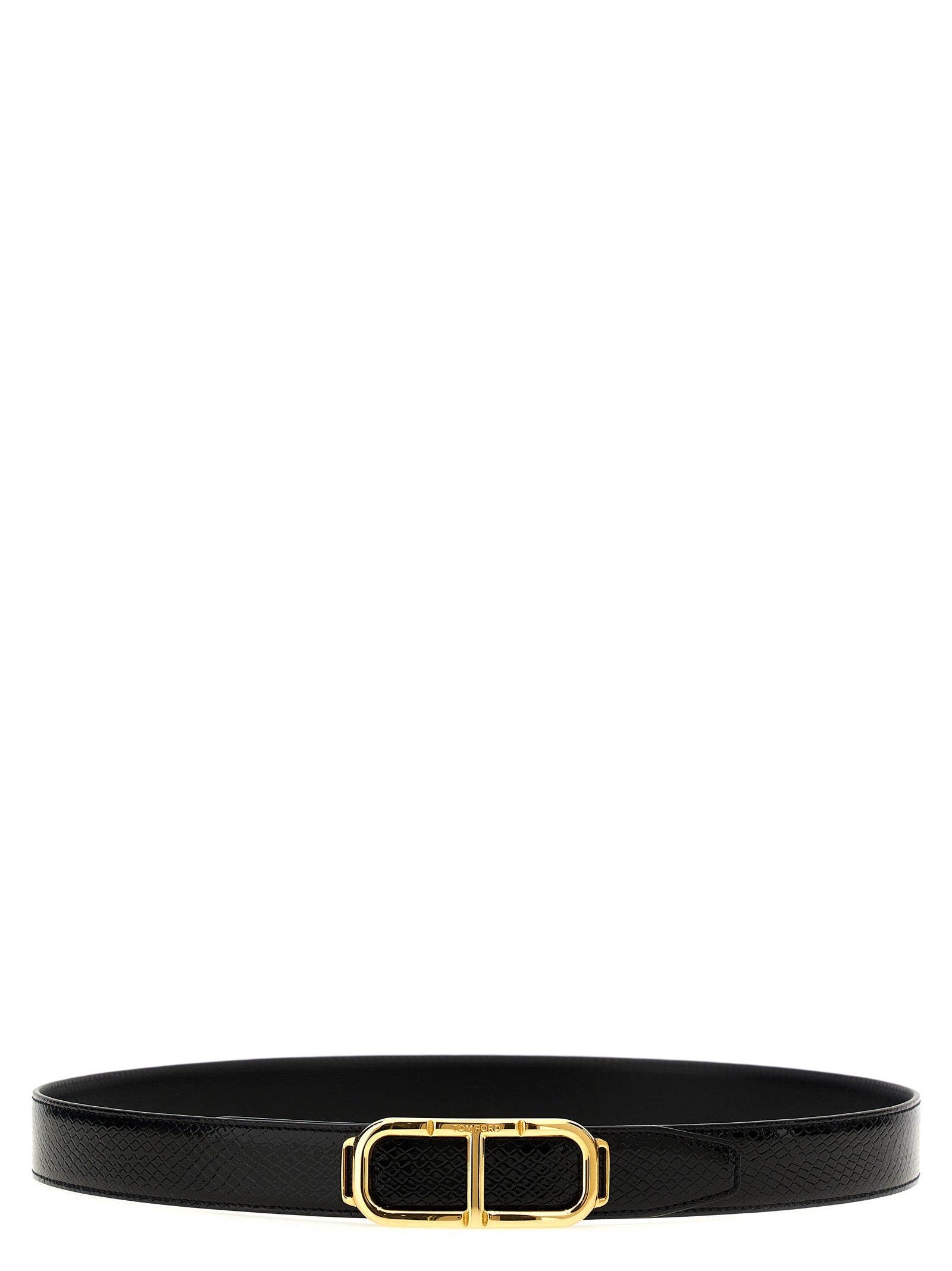 Cinturón regular Tom Ford de piel negra