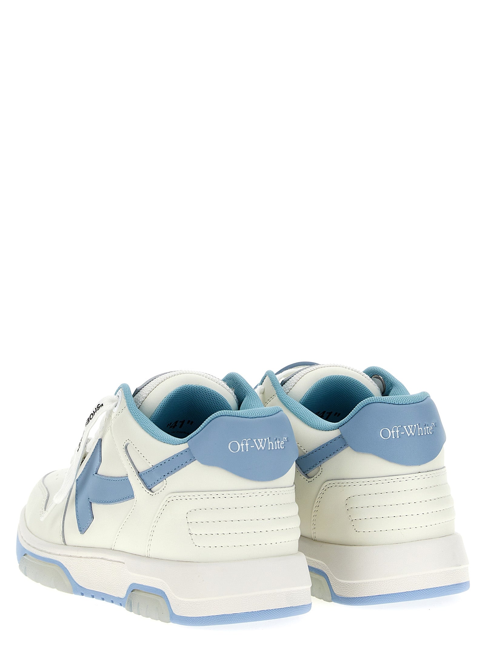 Blue Bovine Leather Low Top Sneakers