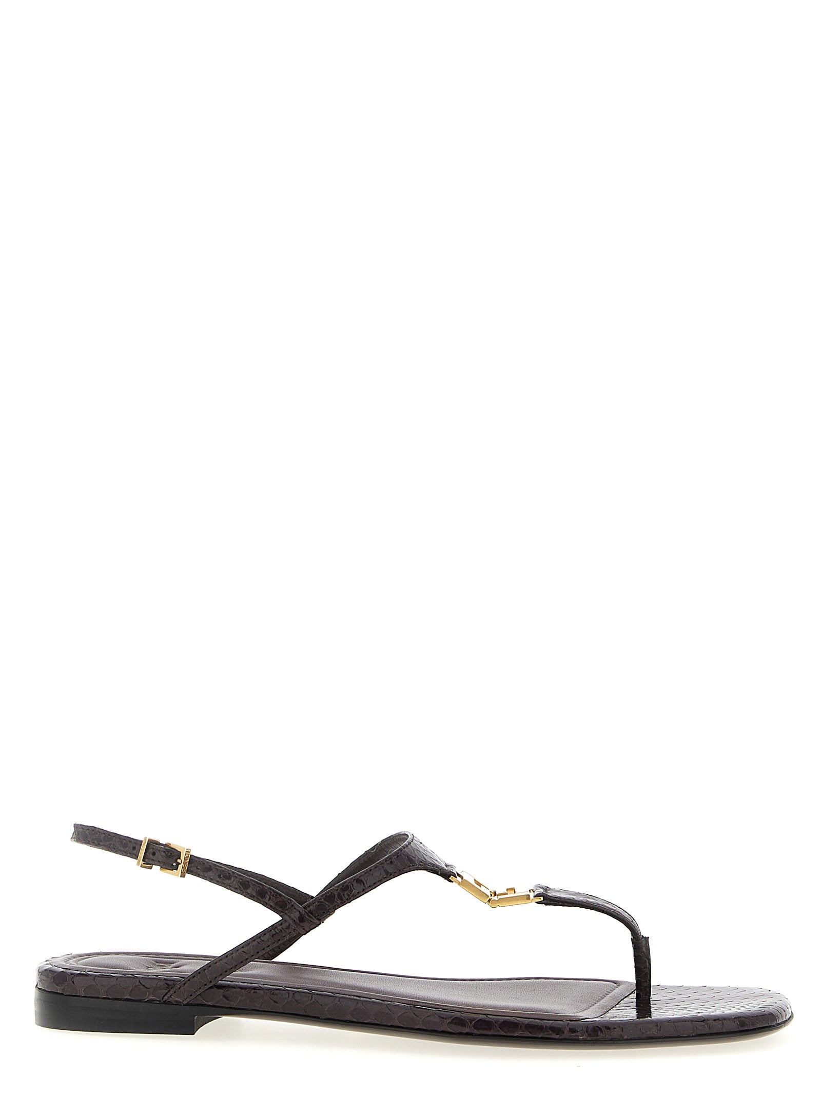 Purple Elastane Flat Sandals
