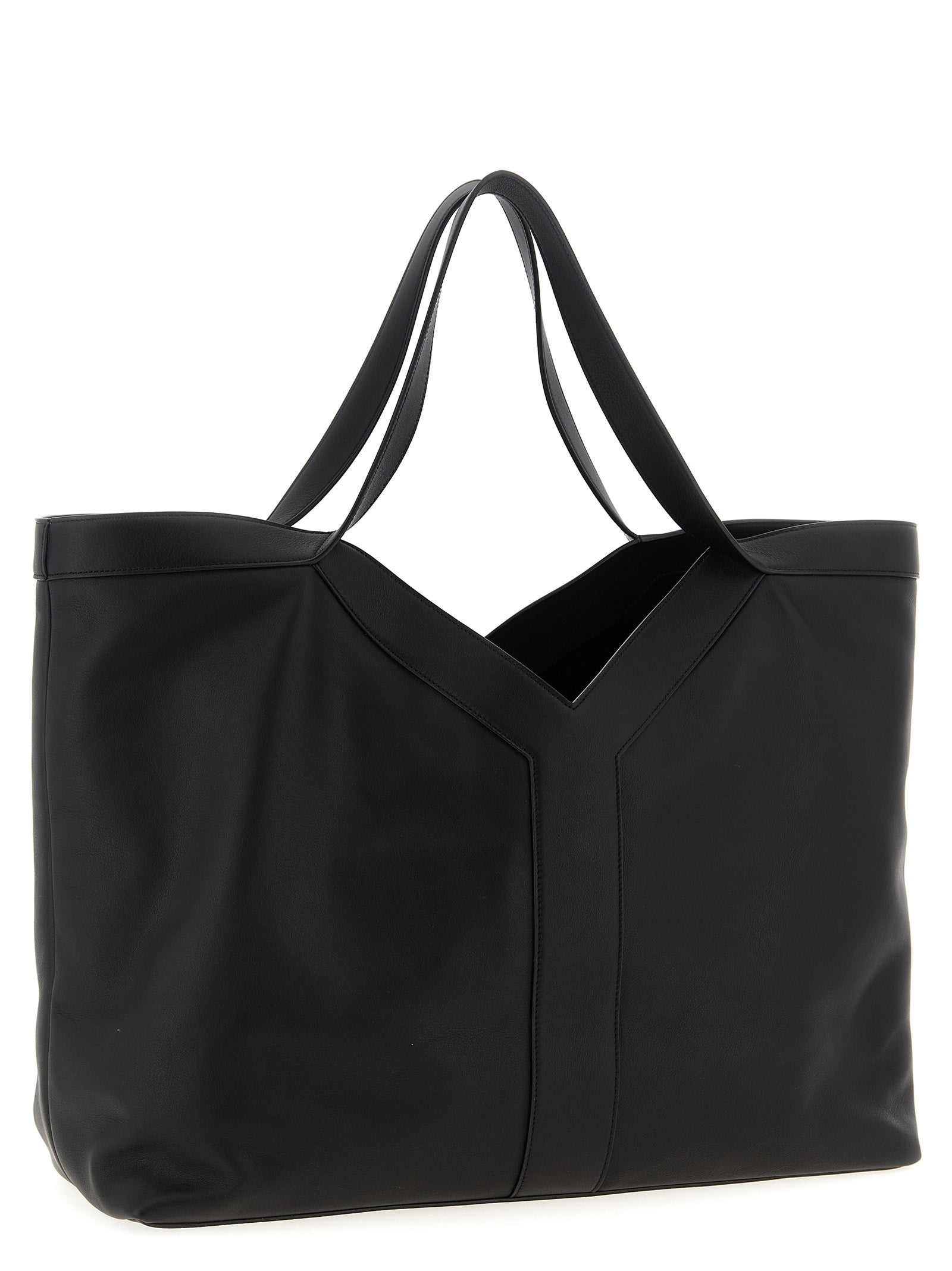 Saint Laurent Sort Kalveskinn Tote Bag
