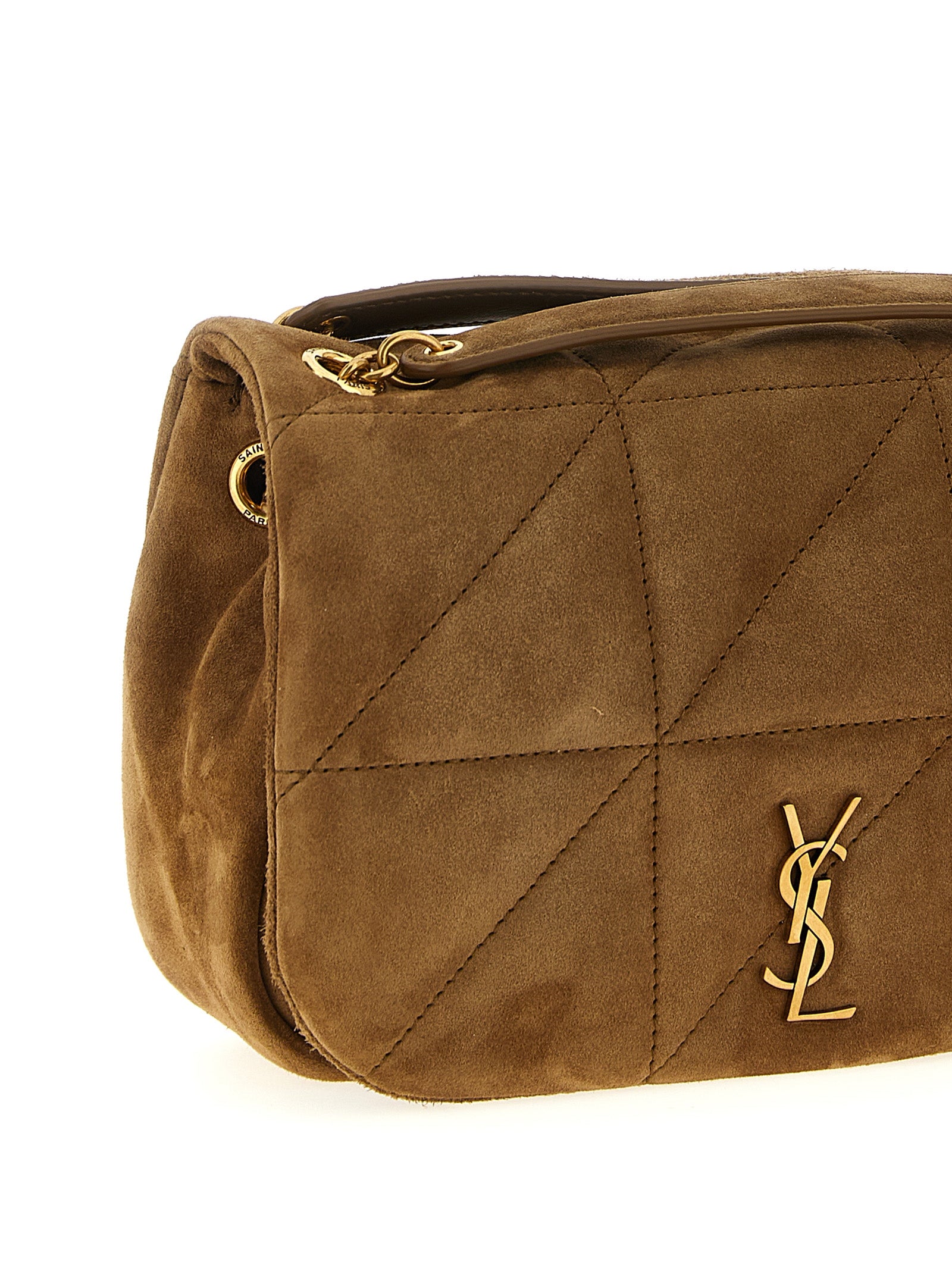 Saint Laurent Skulderbag i Beige Kalveskinn