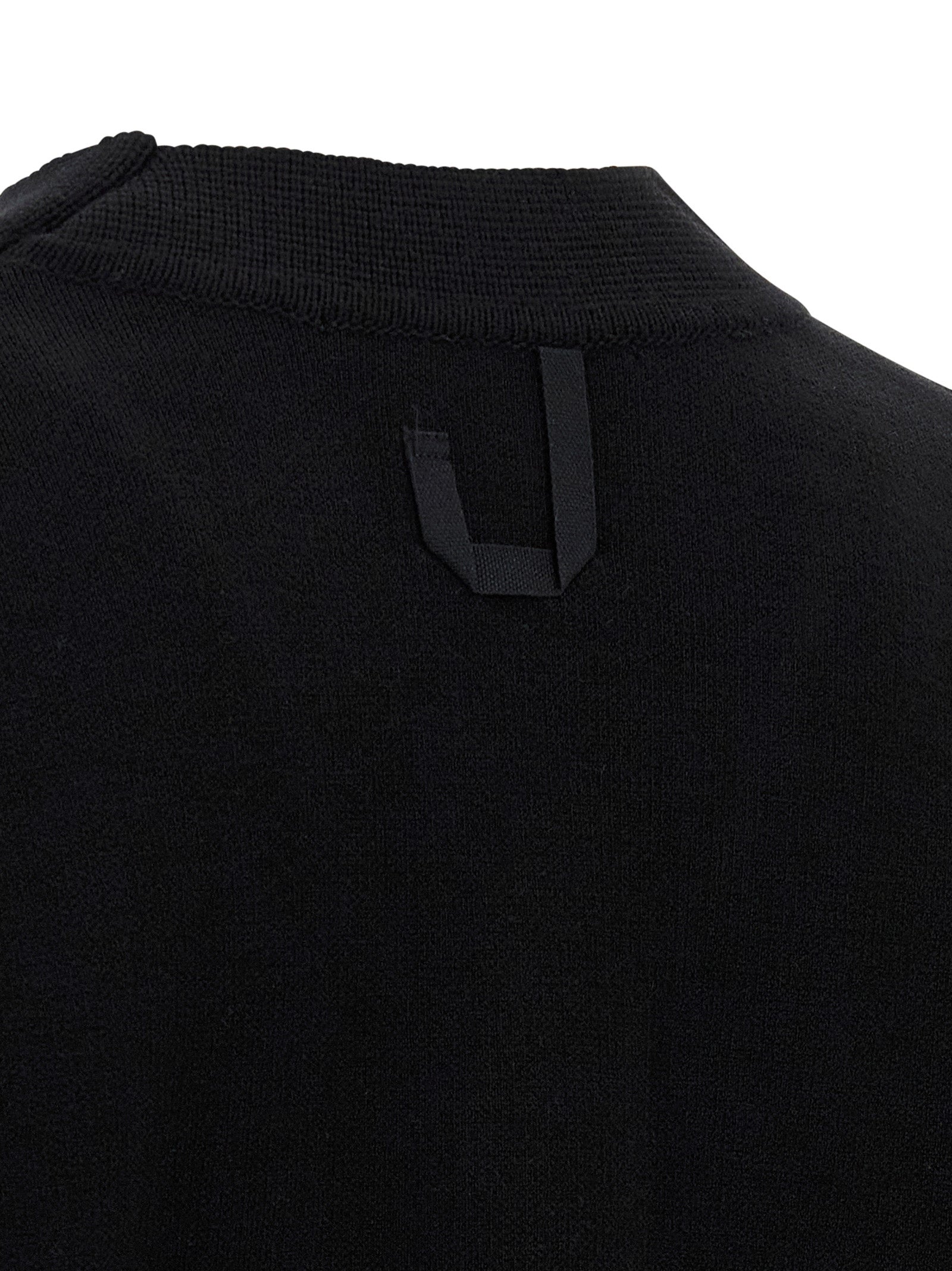 Black Merino Wool Cardigan
