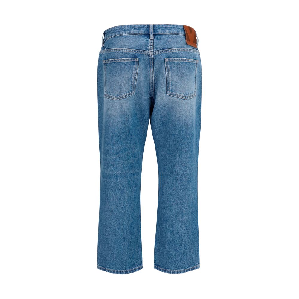 Valentino blå rettskårne jeans i bomull
