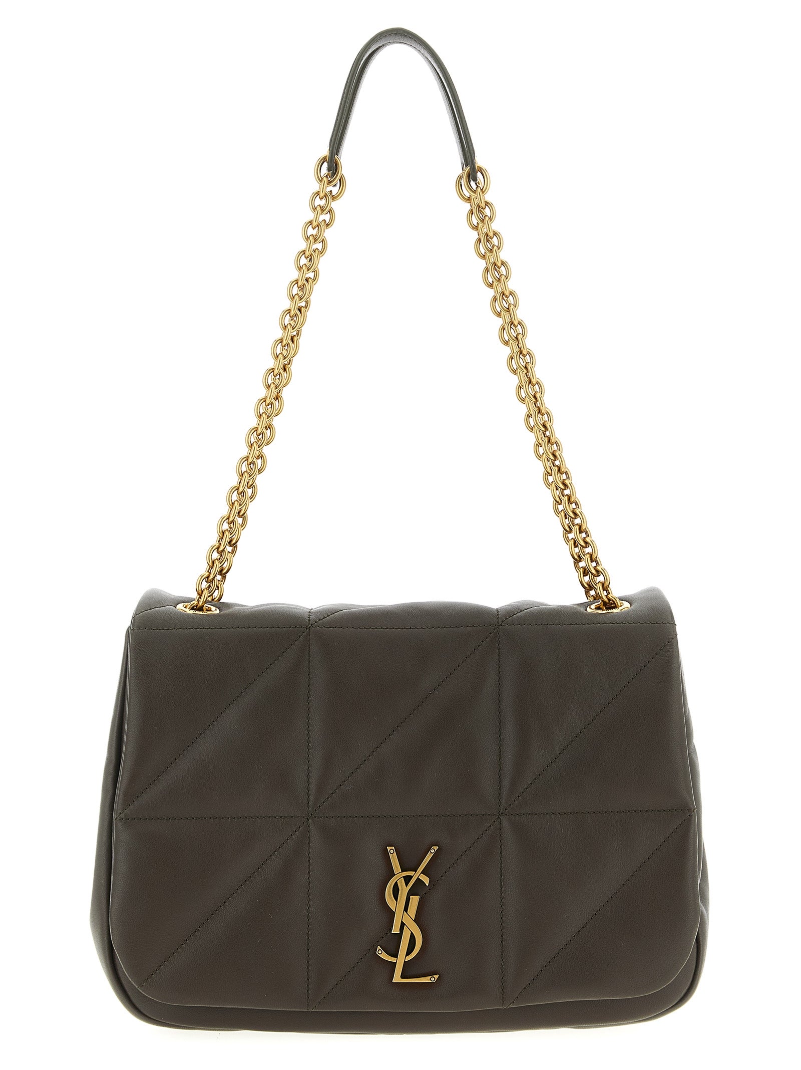 Bicolor Lamb Leather Shoulder Bag