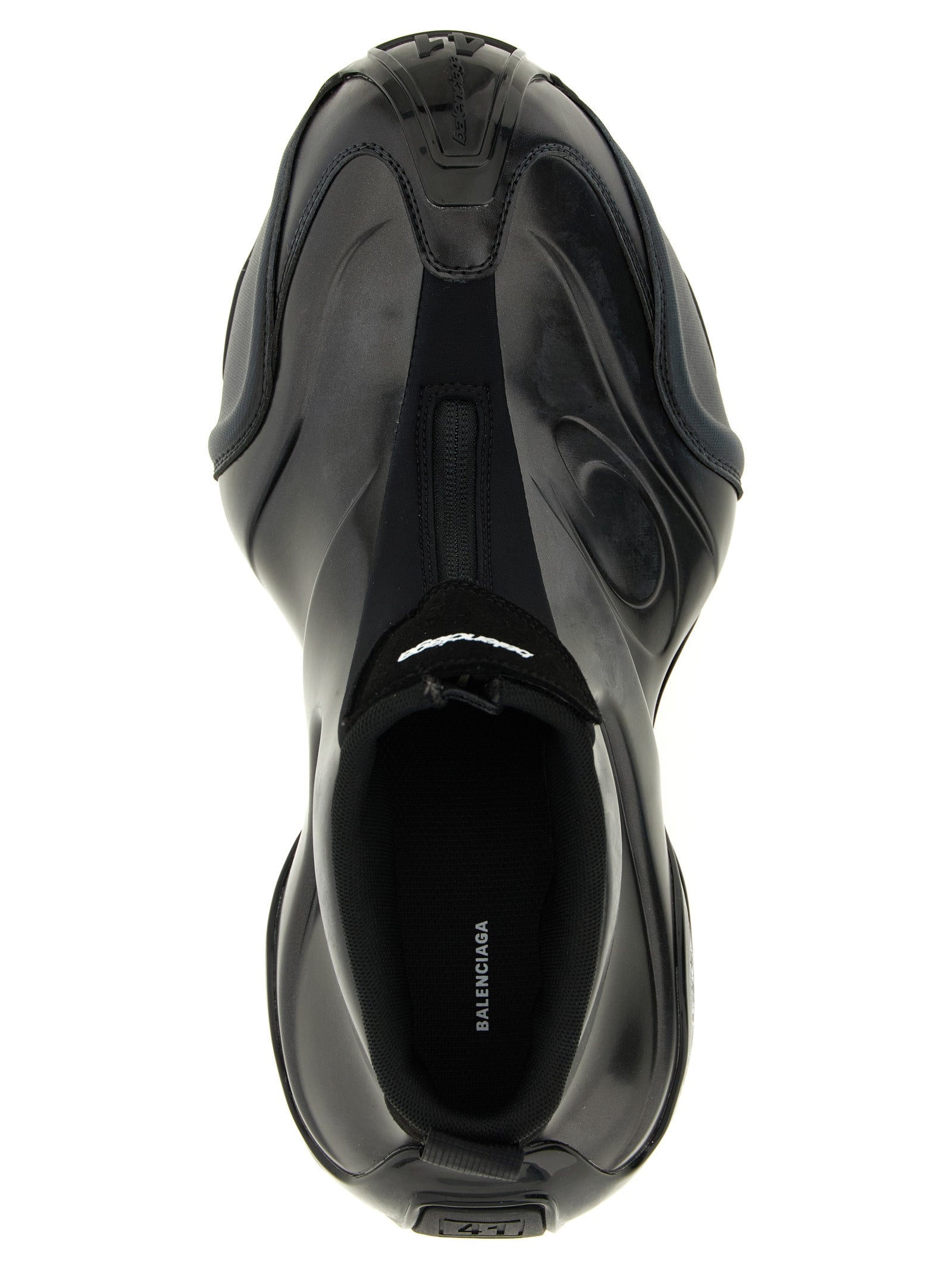 Black Polyester Athletic Sneakers