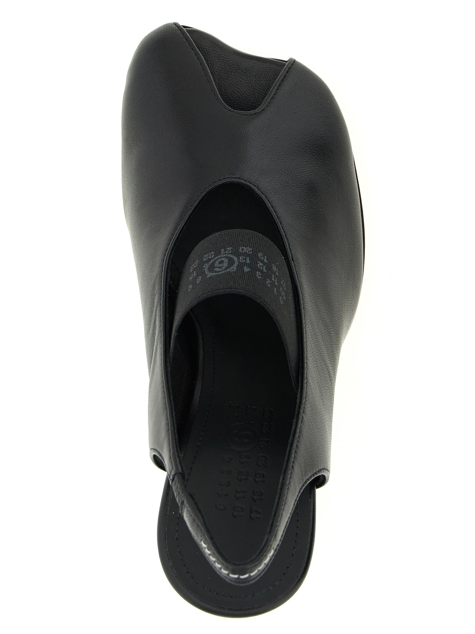 Black Lamb Leather Mid Heel Pumps
