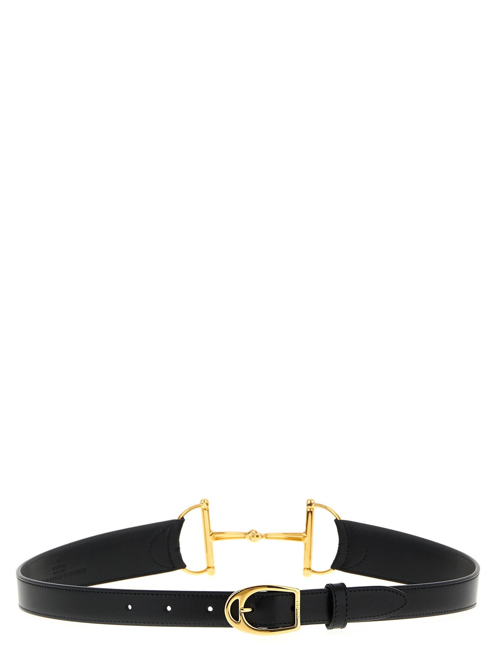 Cinturón Regular de Piel de Becerro Negra Gucci