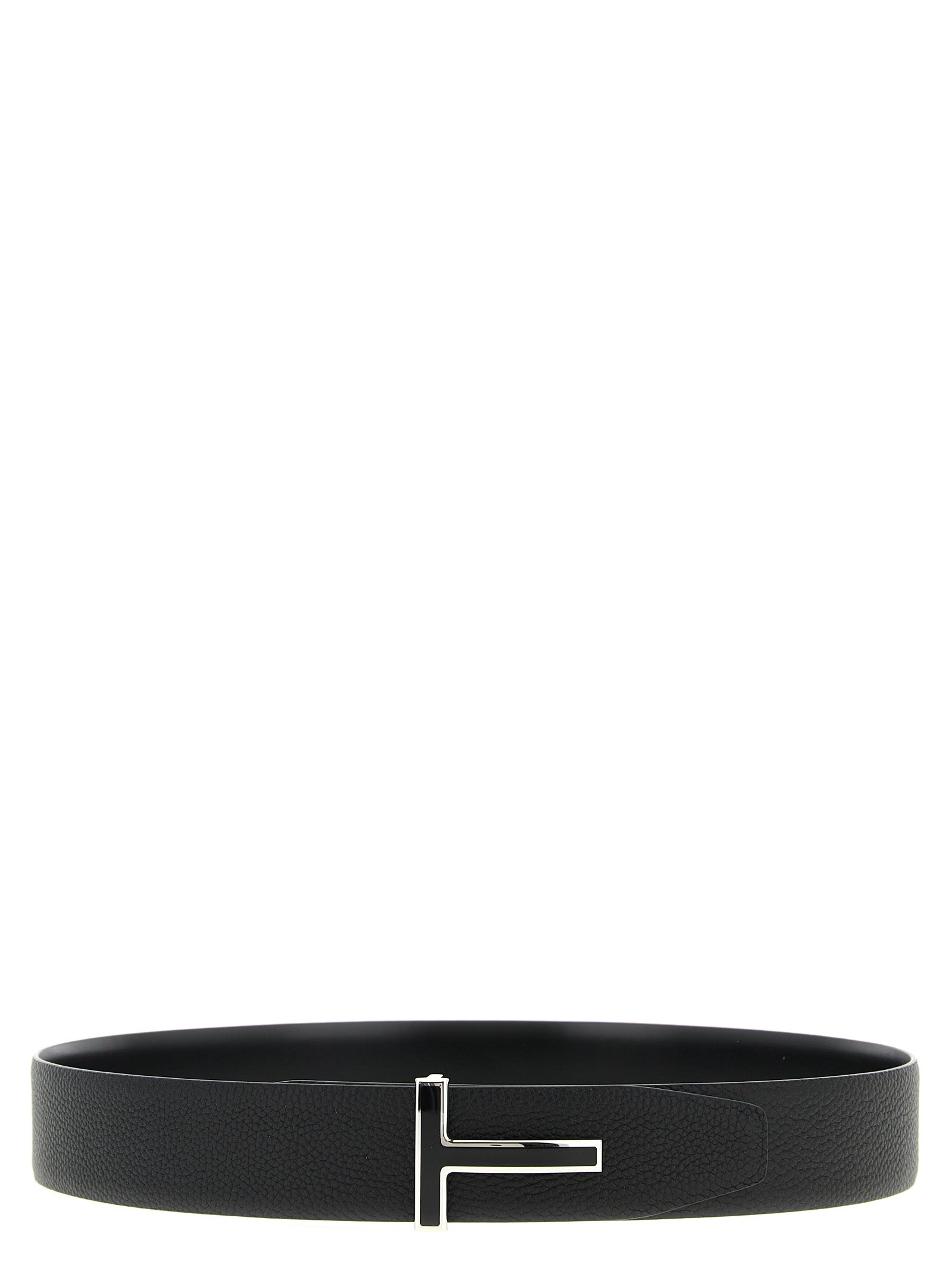 Cinturón regular de piel de becerro negra Tom Ford