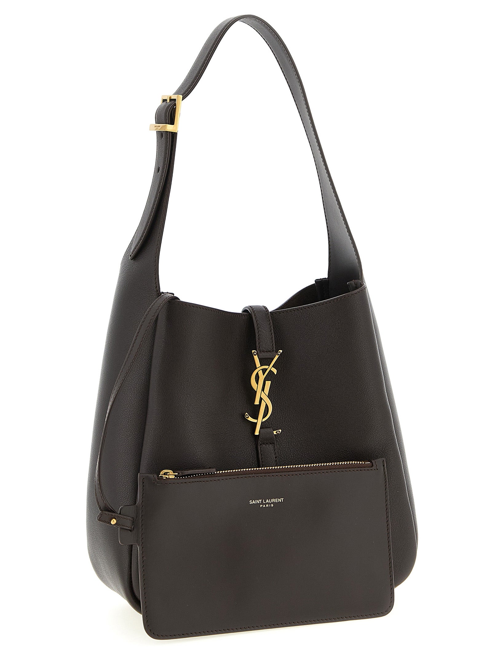 Saint Laurent skulderveske i brunt kalveskinn