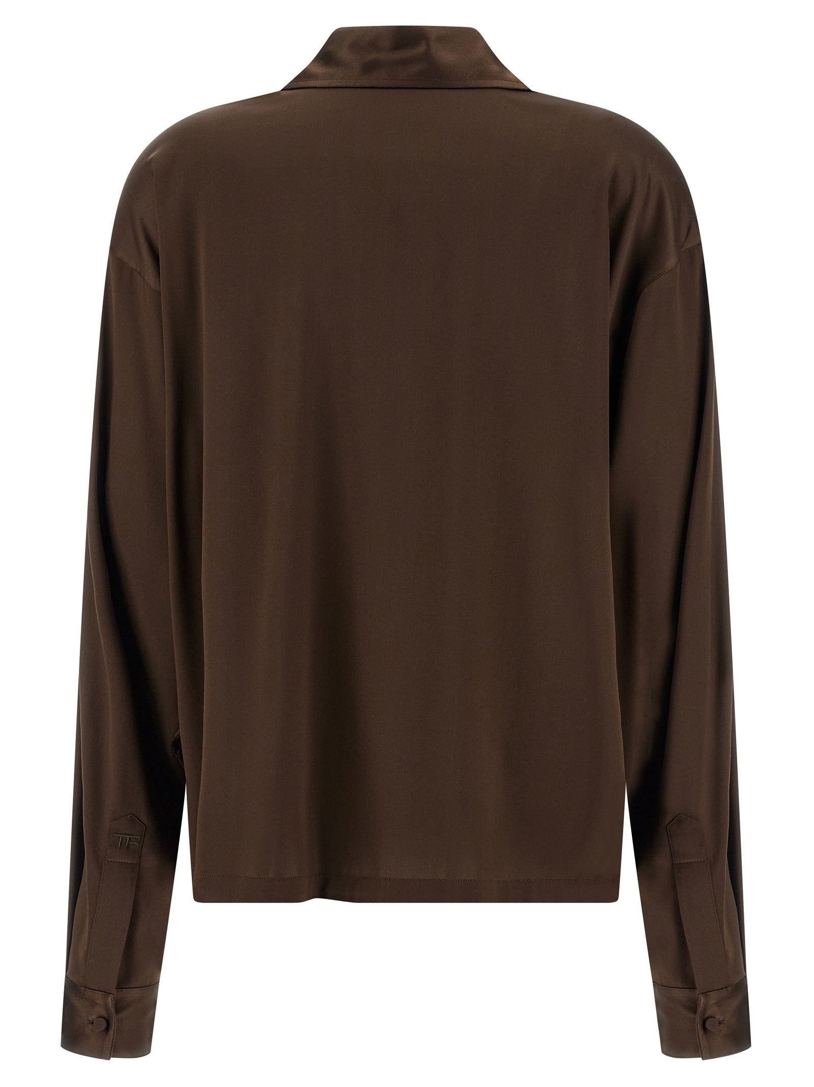 Brown Silk Polo Shirt