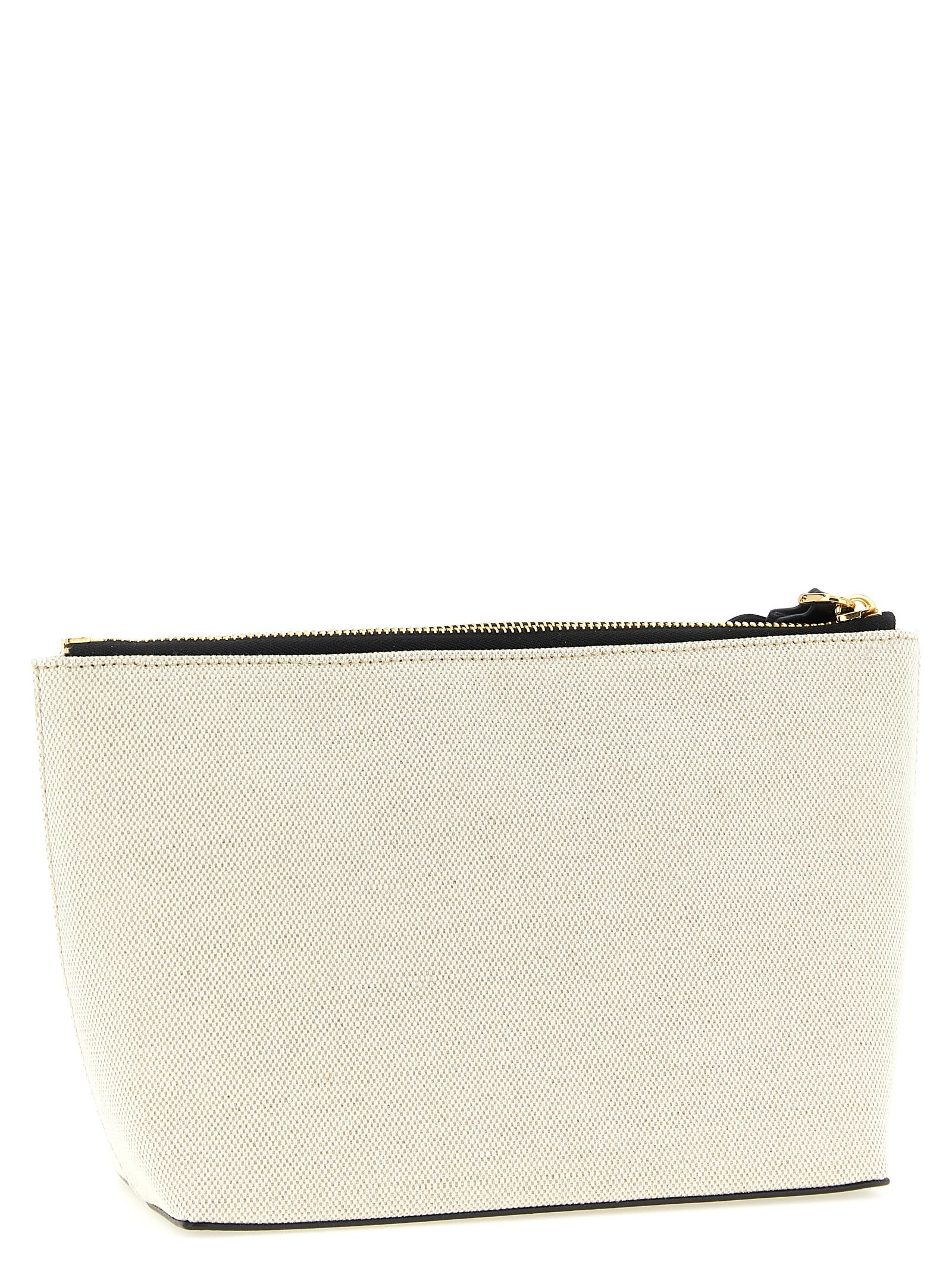 Beige Cotton Clutch Bag