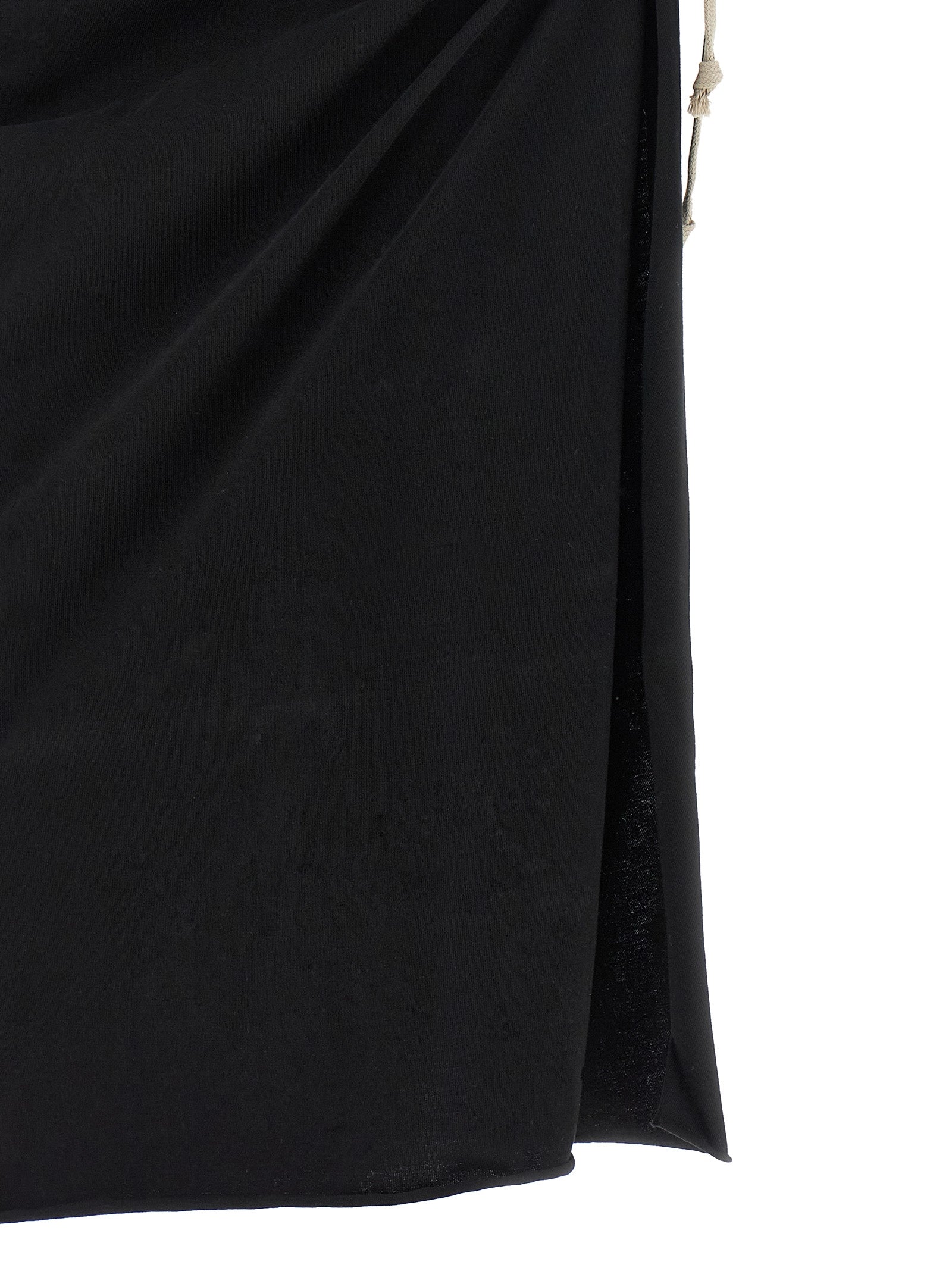 Black Cotton Midi Skirt