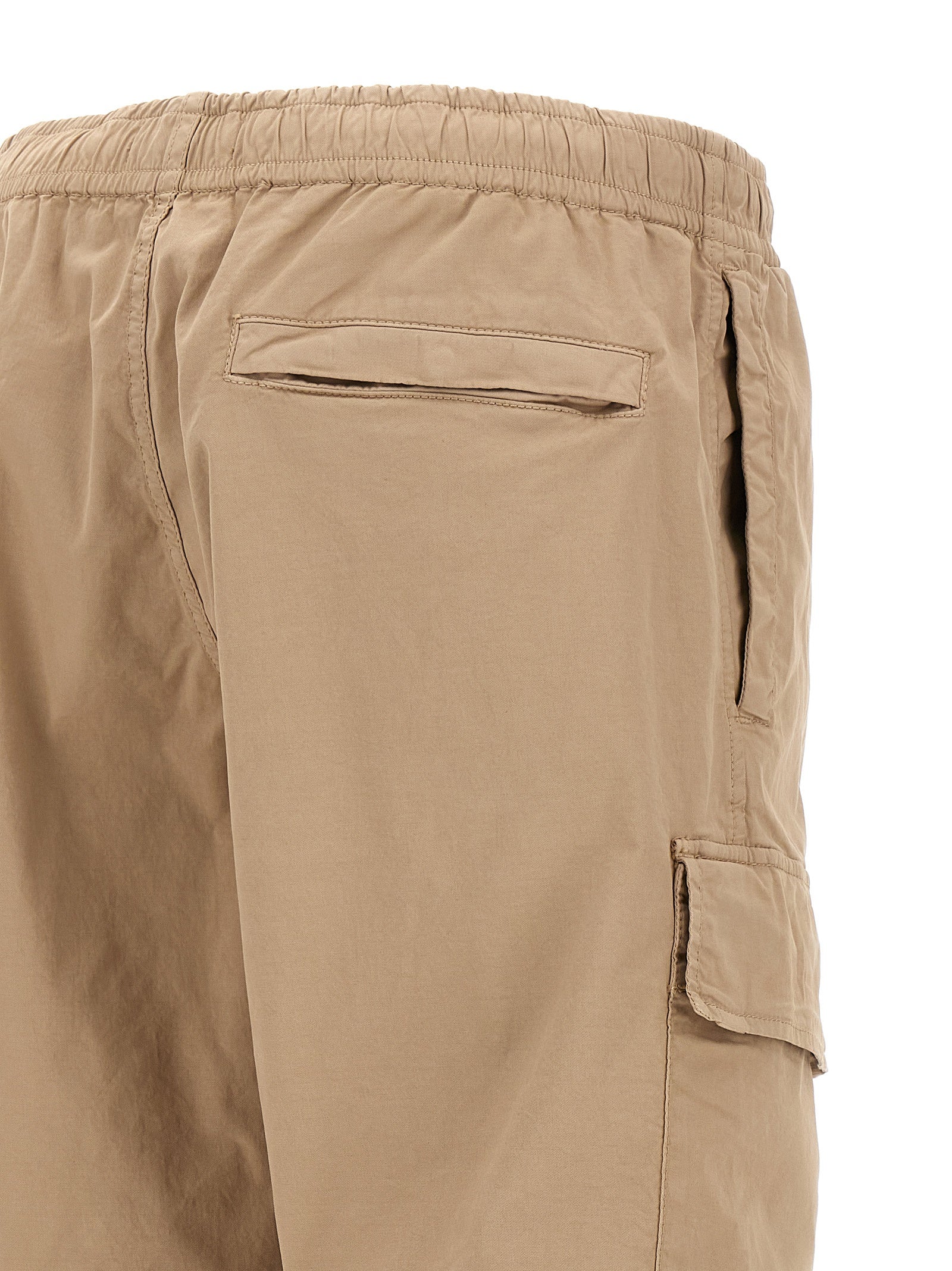 Beige Cotton Cargo Pants