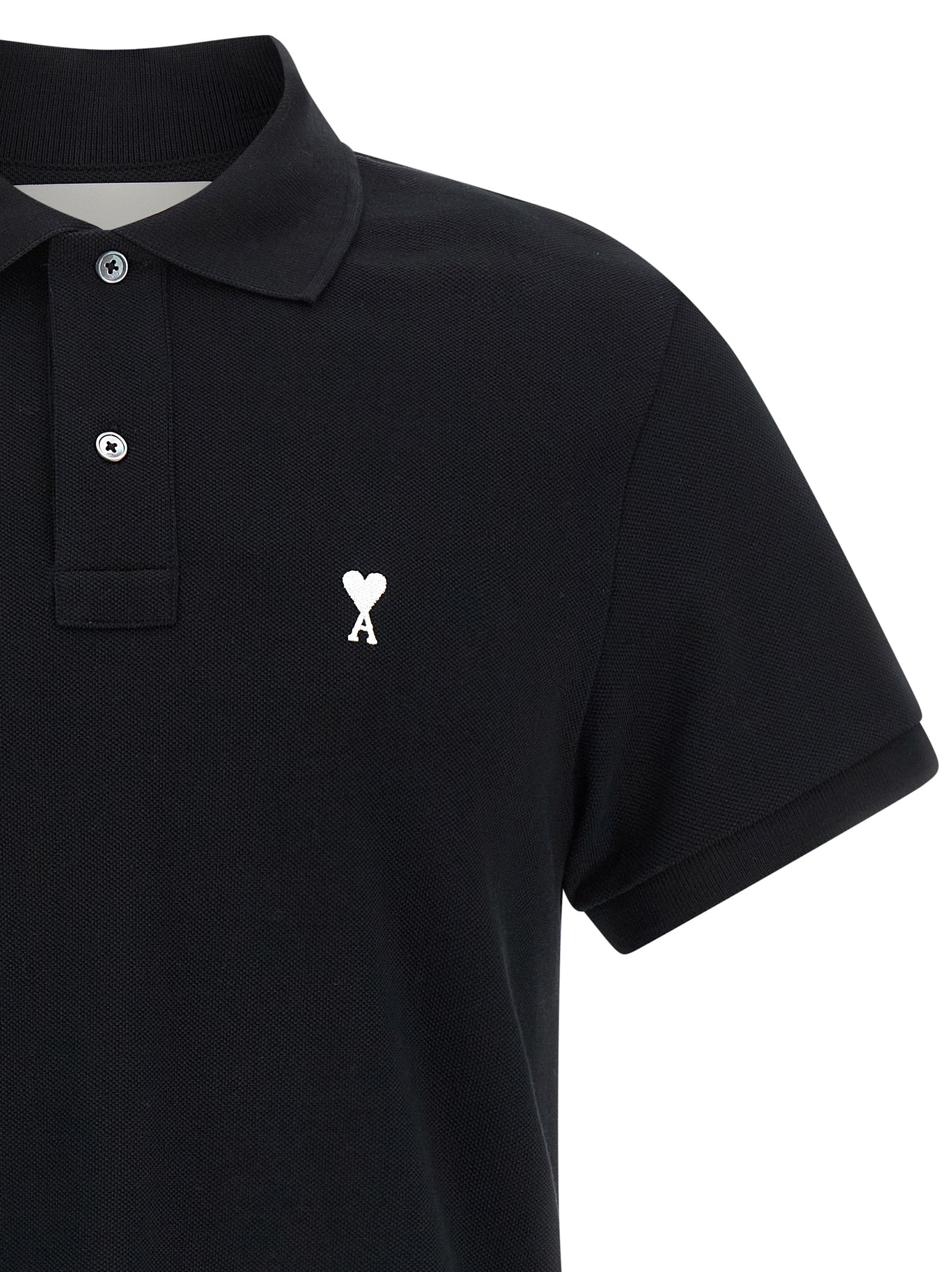 Black Cotton Polo Shirt