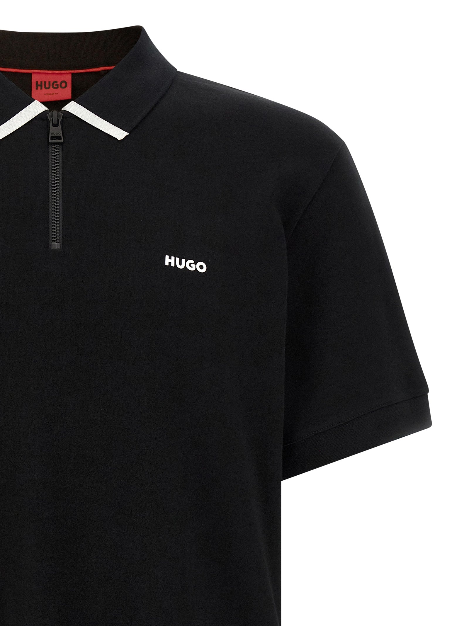 Hugo Boss sort bomullspique-skjorte