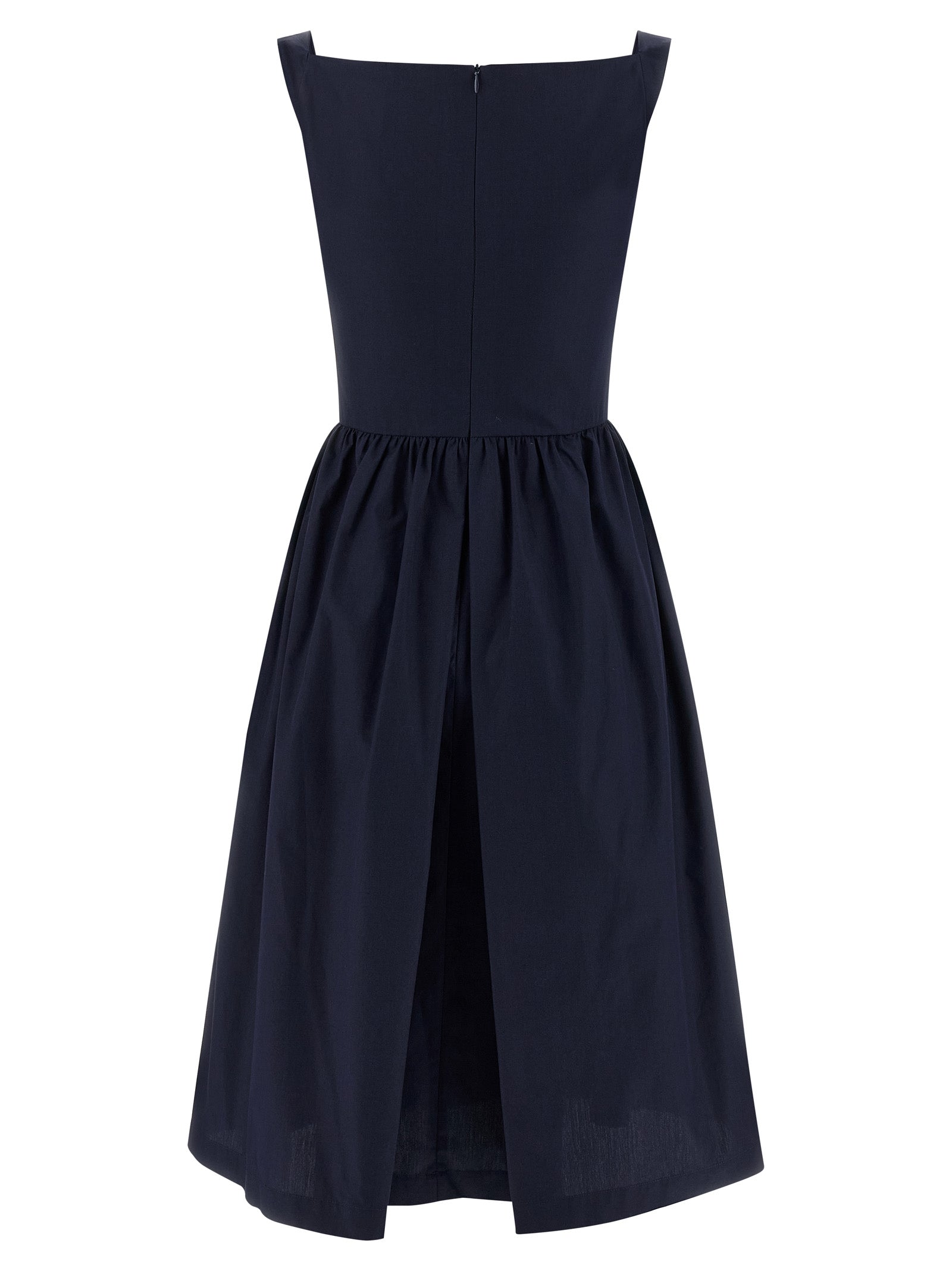 Blue Cotton Midi Dress