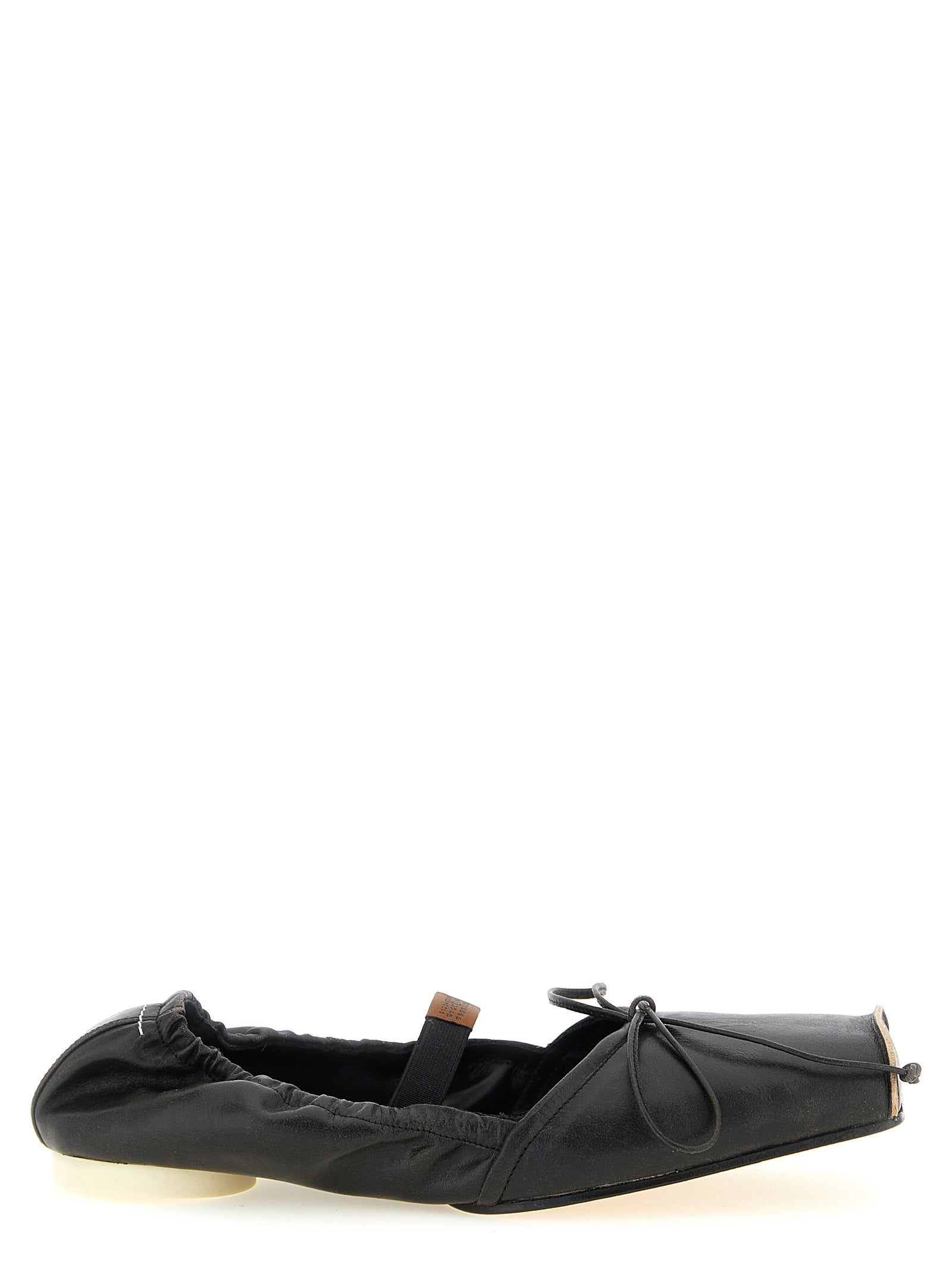 Black Cowhide Ballet Flats