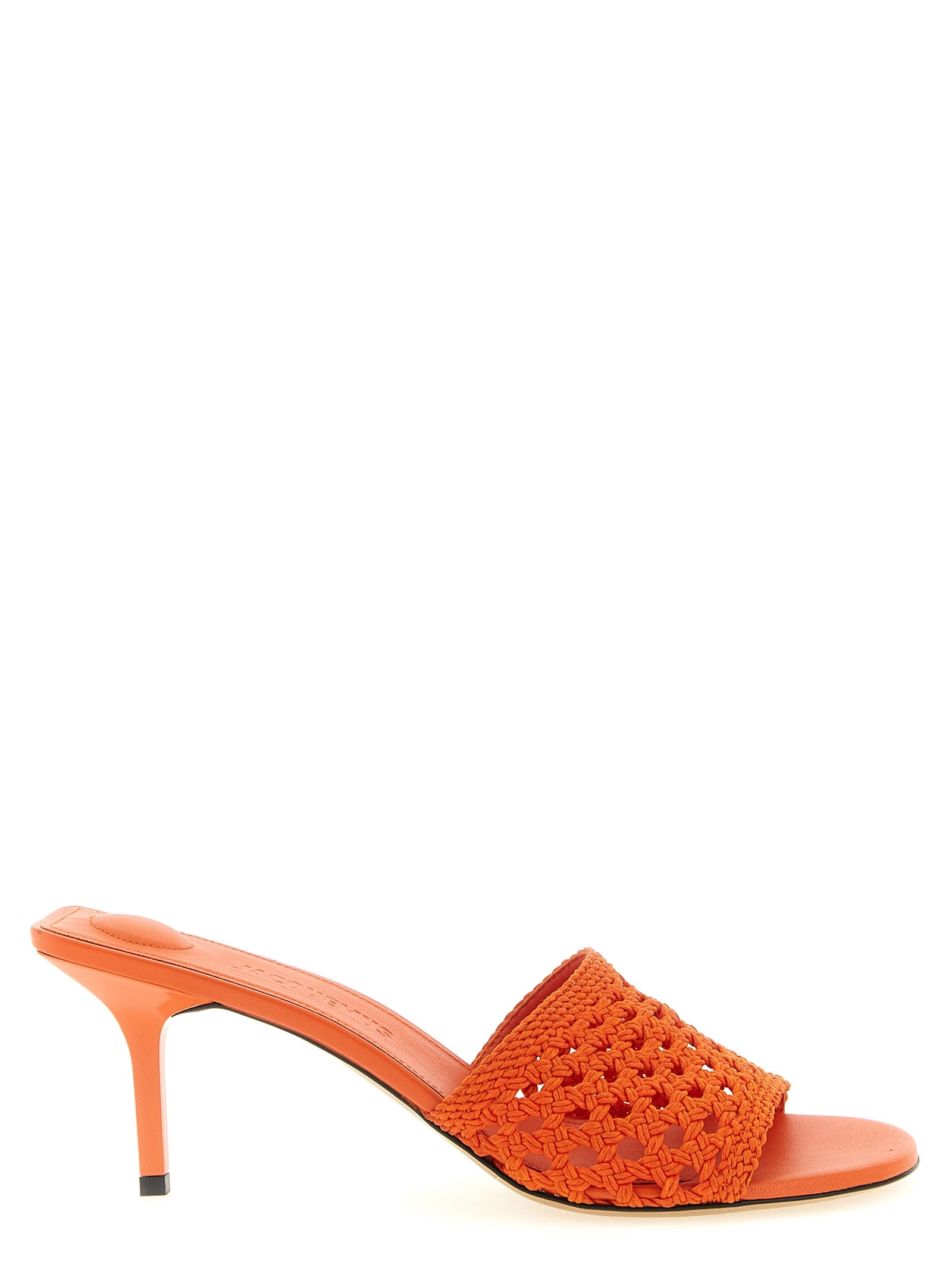 Orange Polyester Platform Sandals