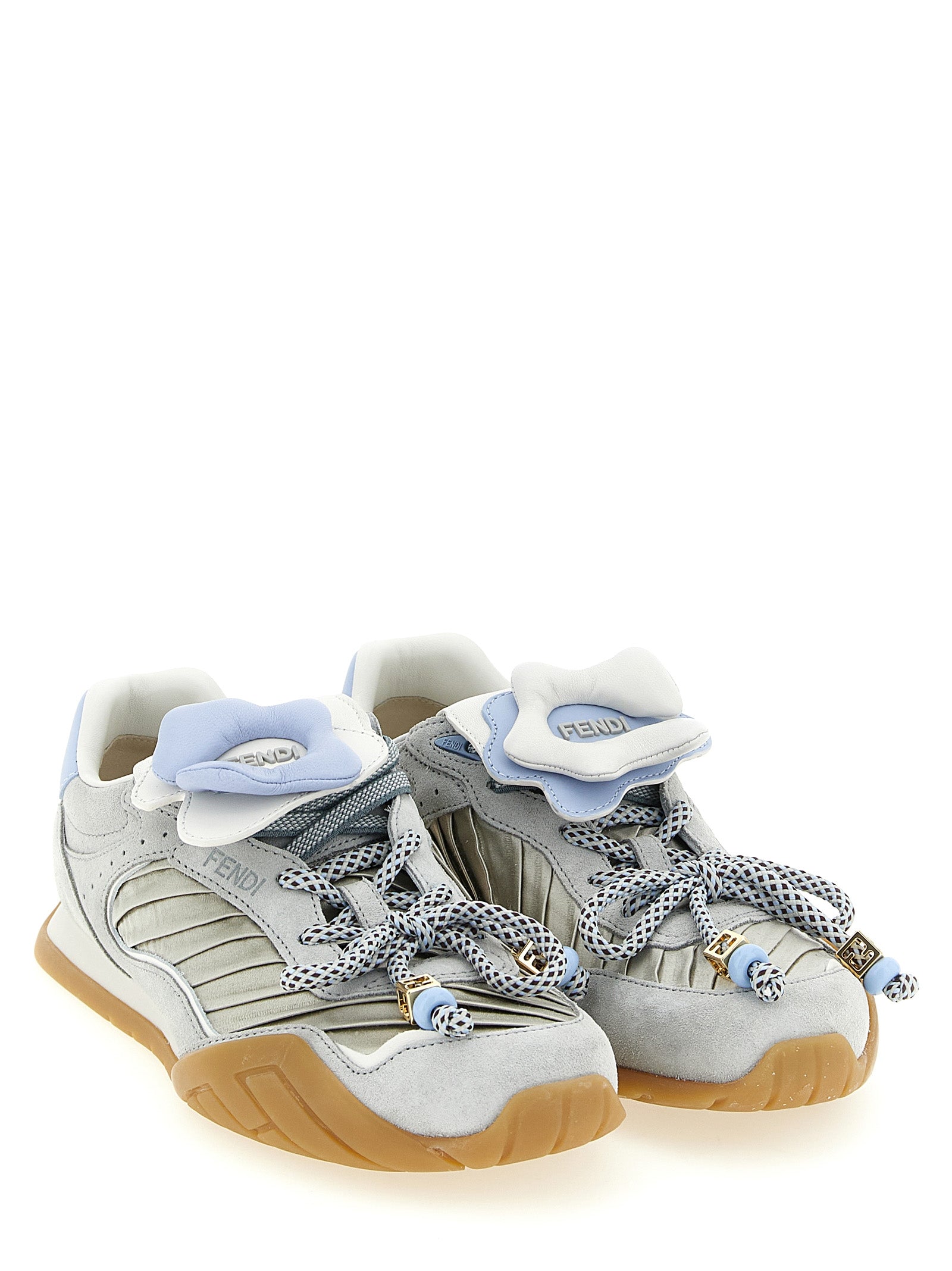Fendi grå kalveskinn sportssneakers