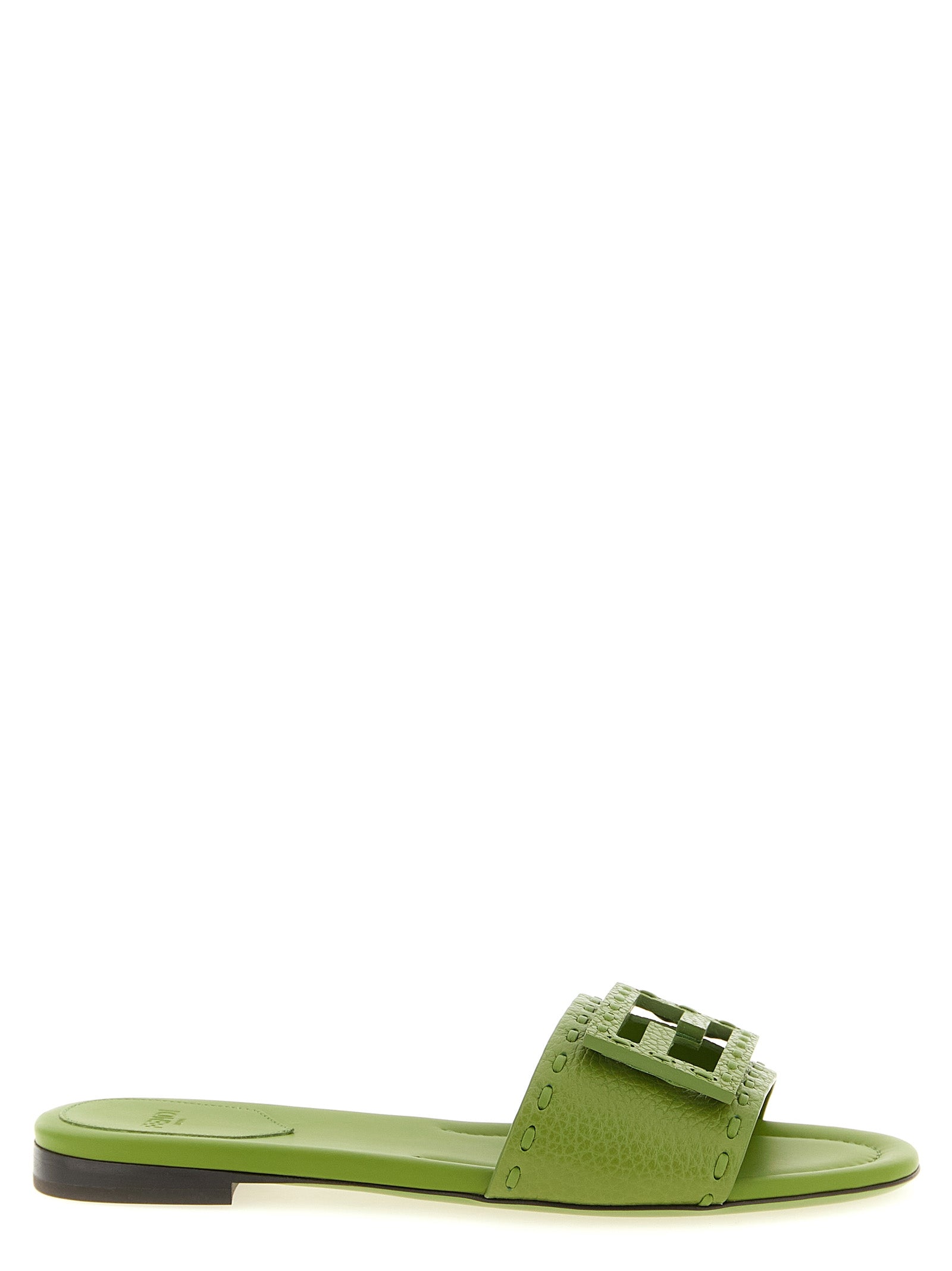Bicolor Calfskin Slides