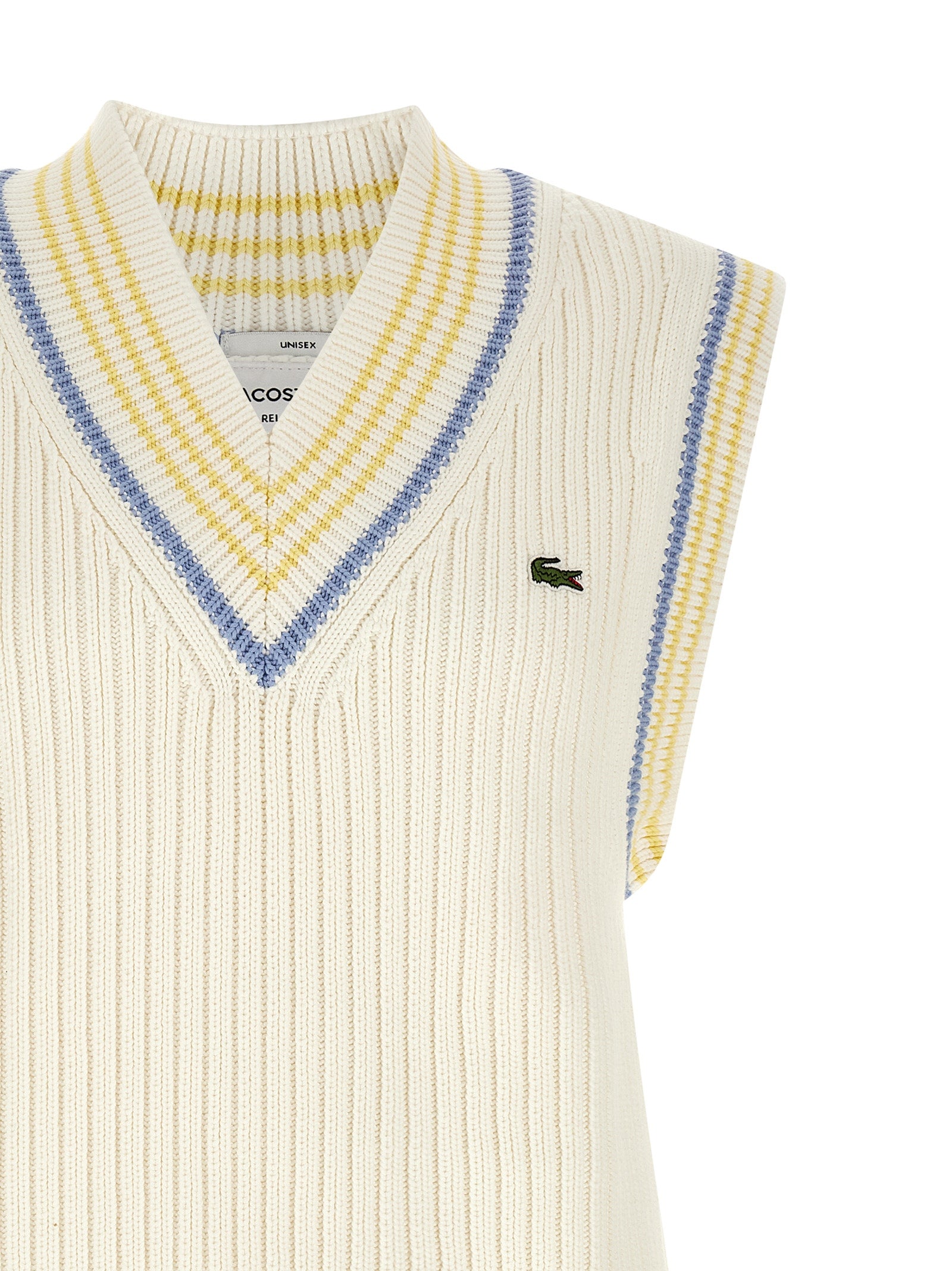 White Cotton Sleeveles Sweater