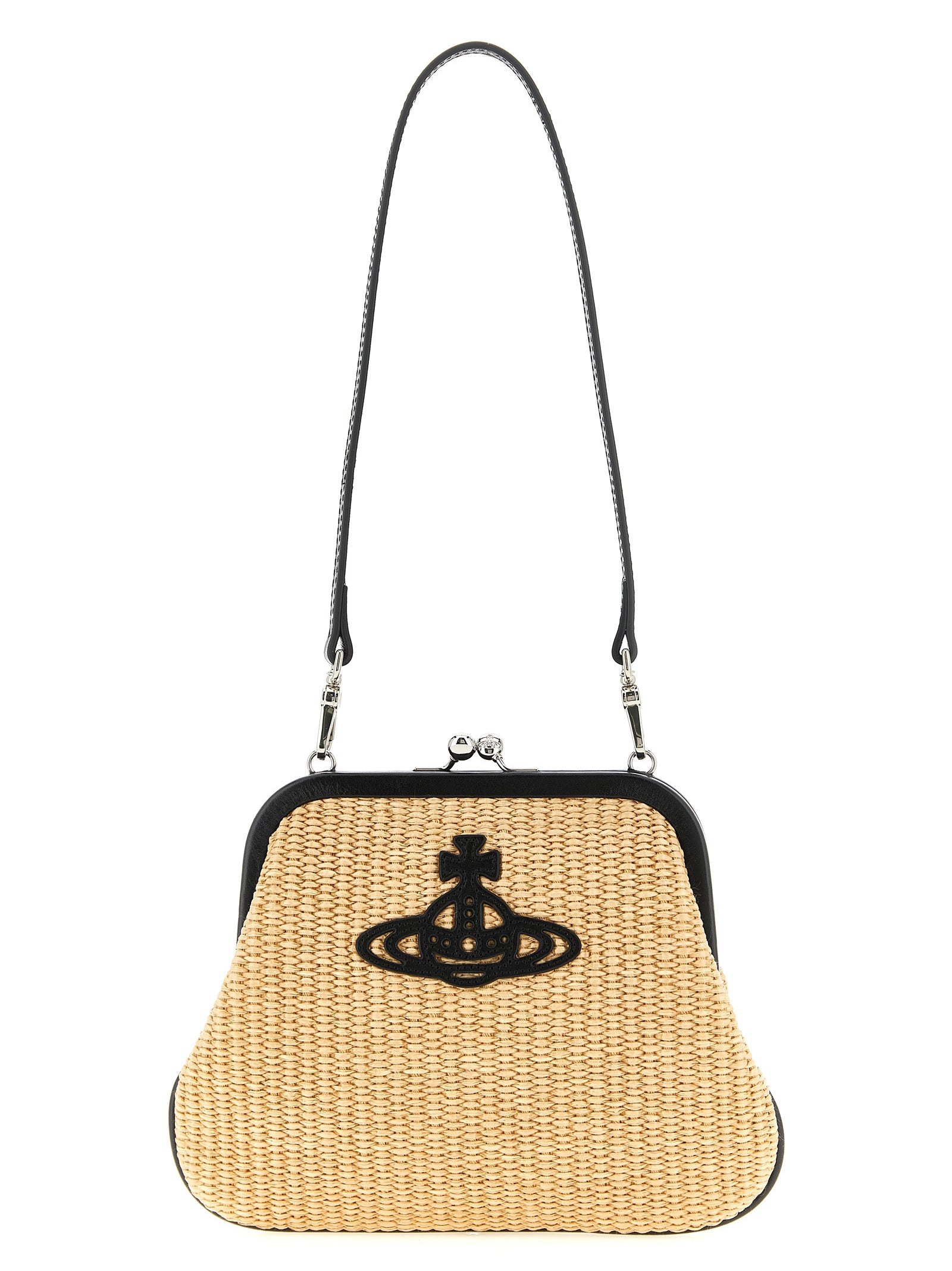 Beige Cotton Clutch Bag