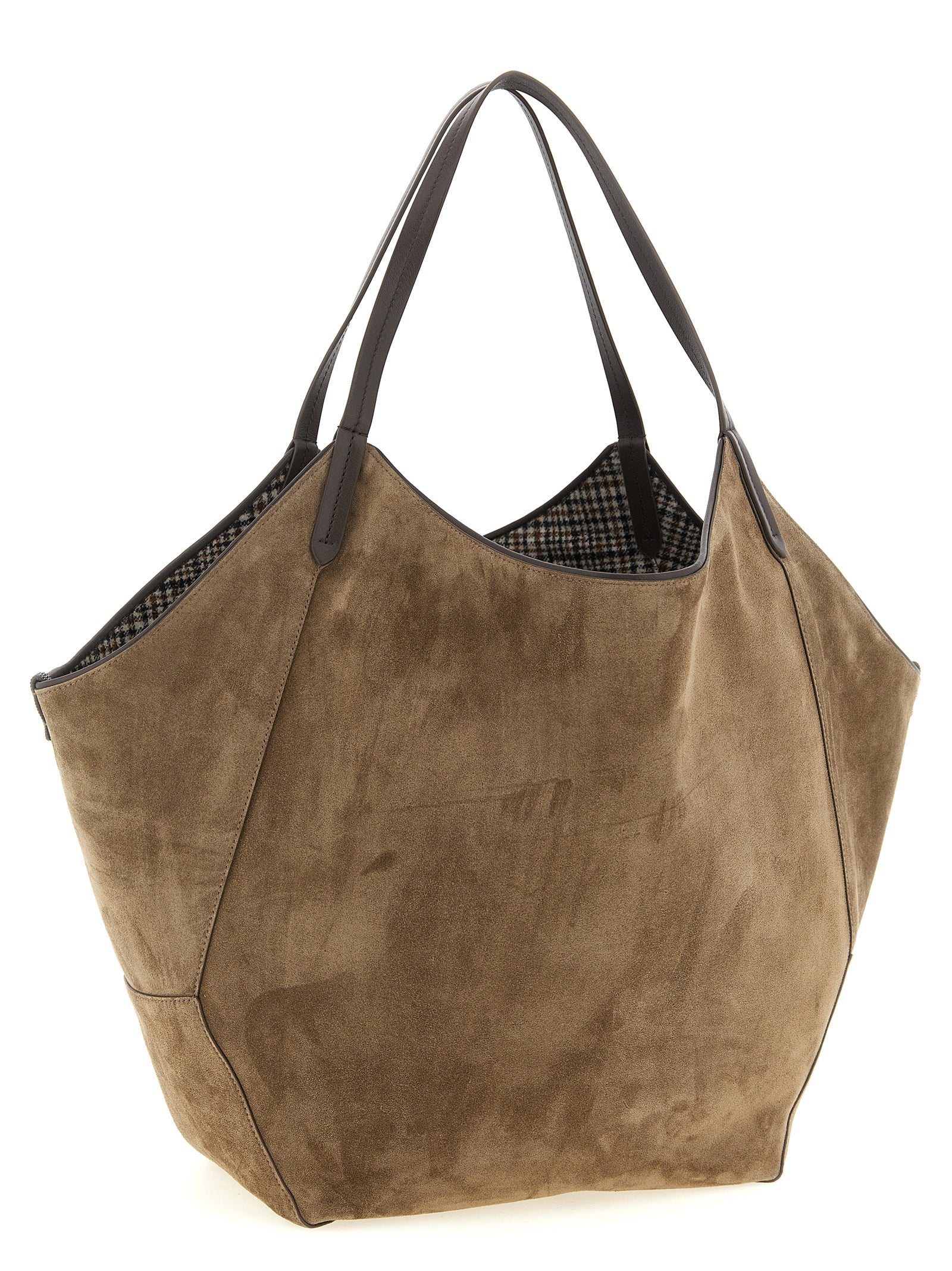 Brown Alpaca Leather Tote Bag