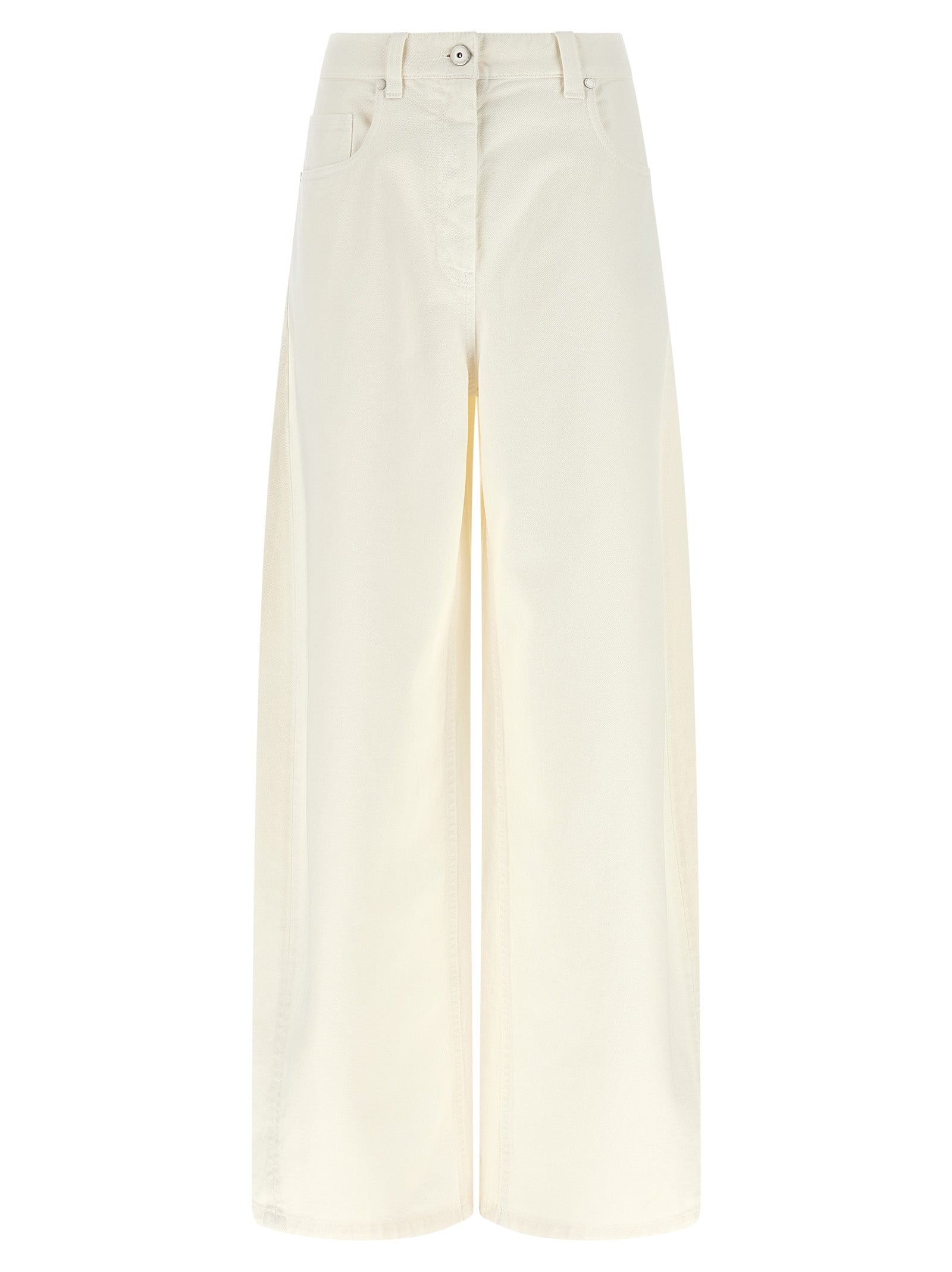 White Cotton Relaxed Fit Jeans