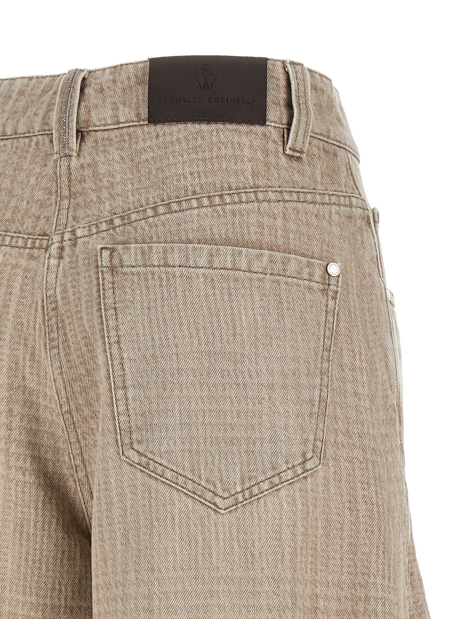 Beige Cotton Jeans Denim