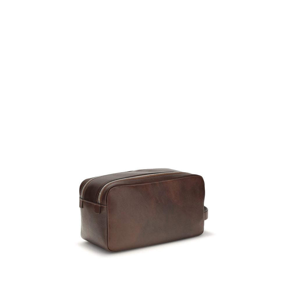 Cartera Brunello Cucinelli de piel de becerro marrón Bos Taurus