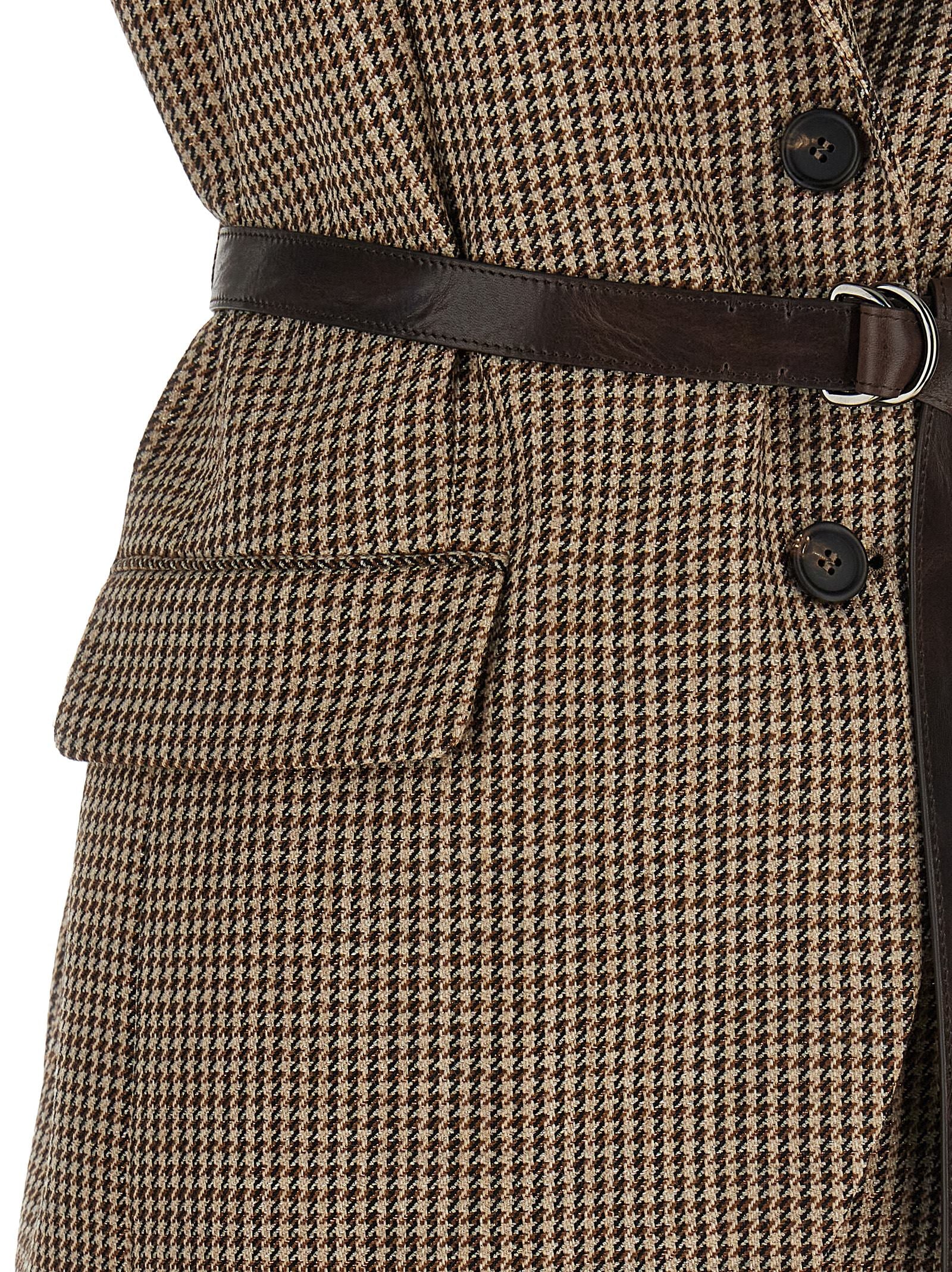 Beige Virgin Wool Sleeveless Jacket