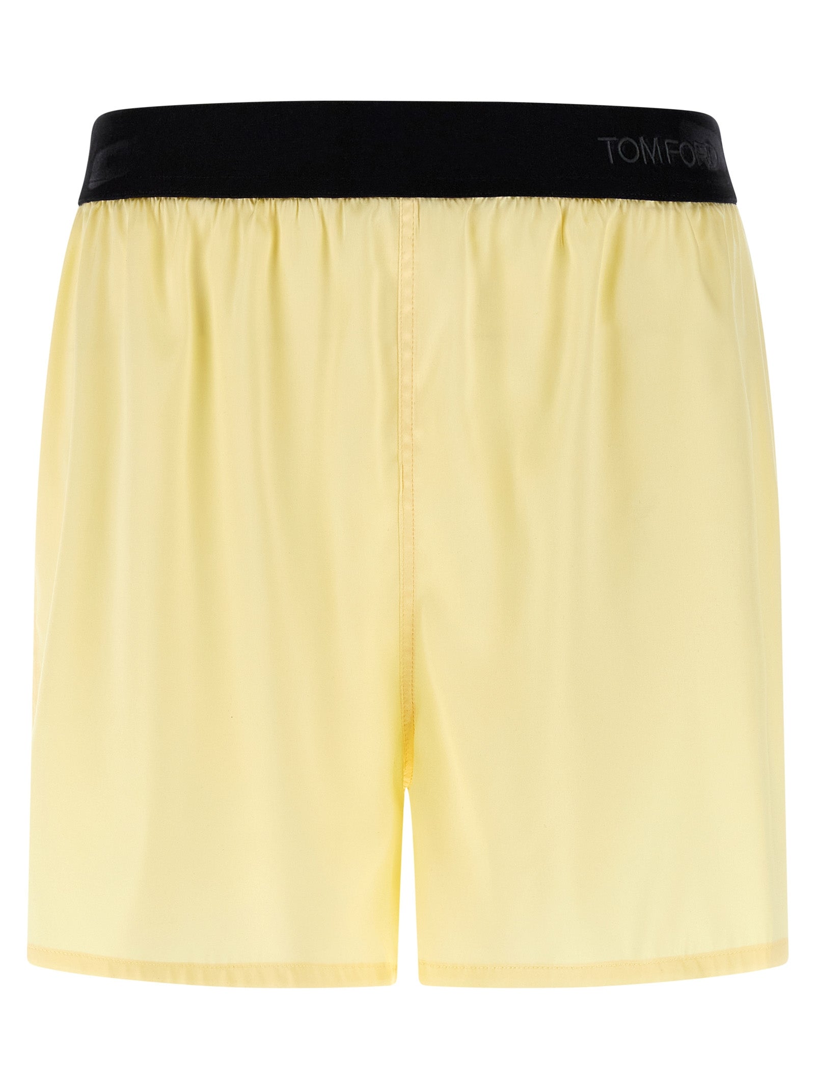 Bicolor Silk Bermuda Shorts