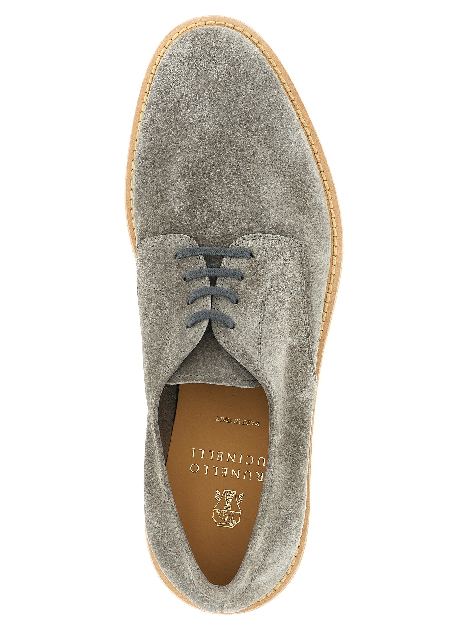 Brunello Cucinelli Oxfords og Derbies i grått skinn