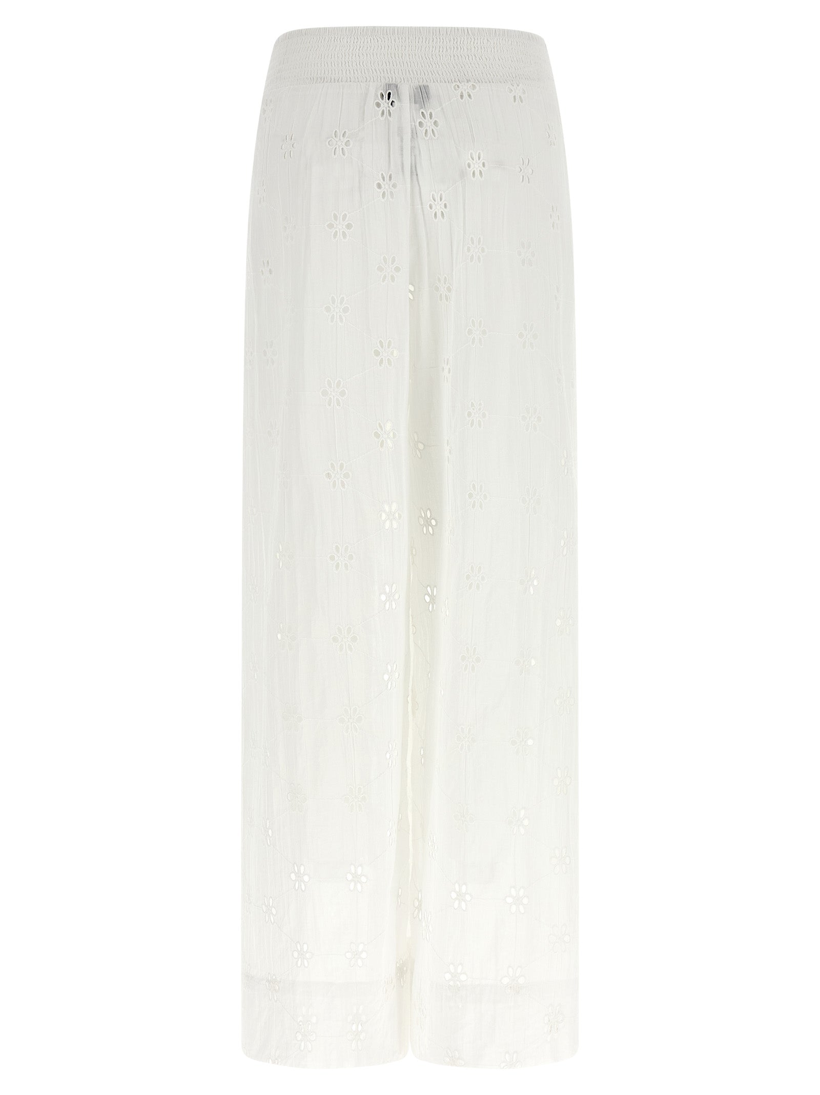White Cotton Casual Pants