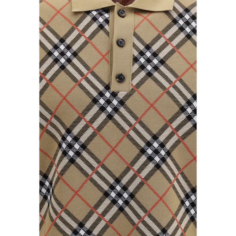 Burberry beige poloskjorte i bomull