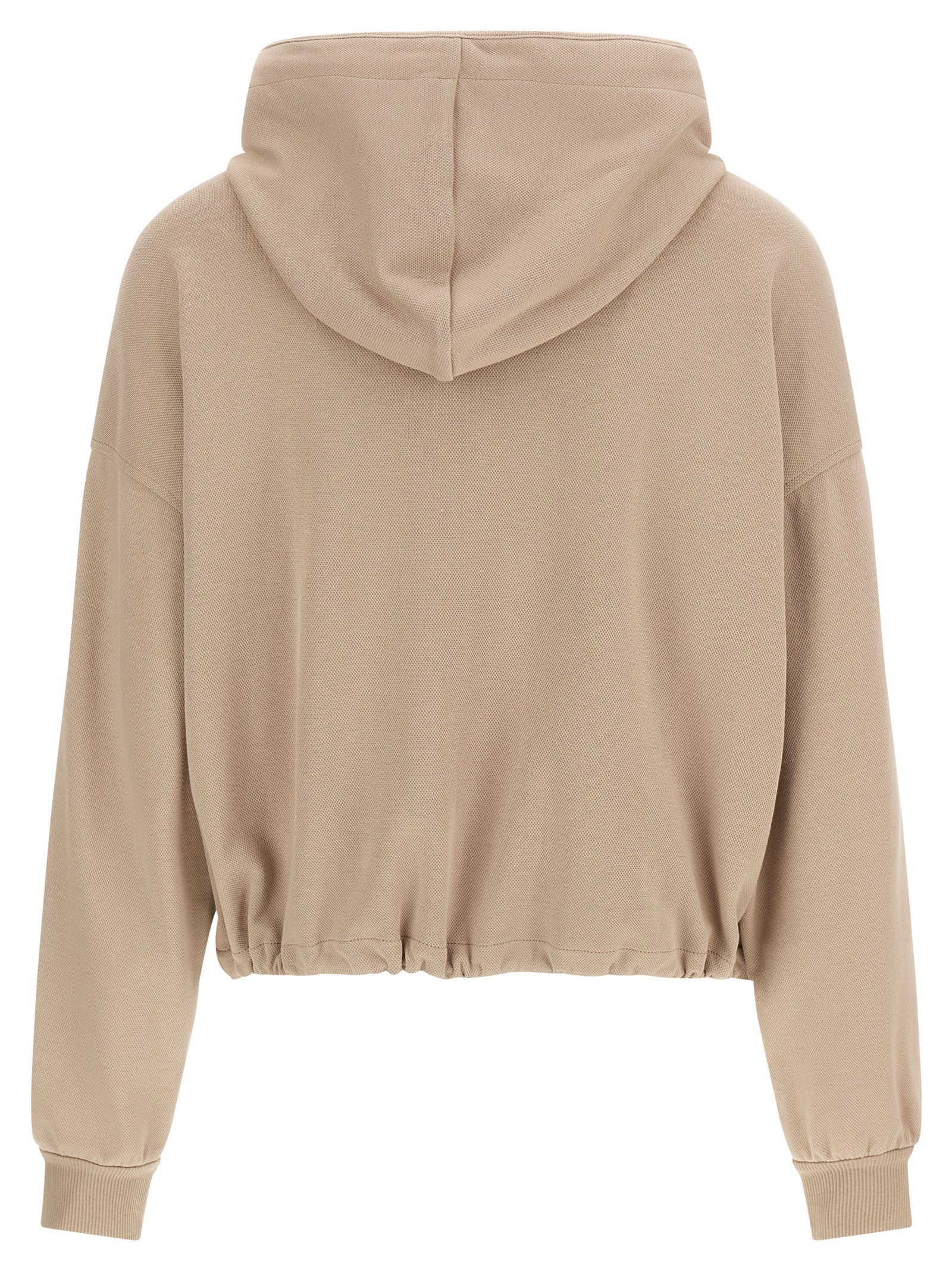Beige Cotton Hoodie