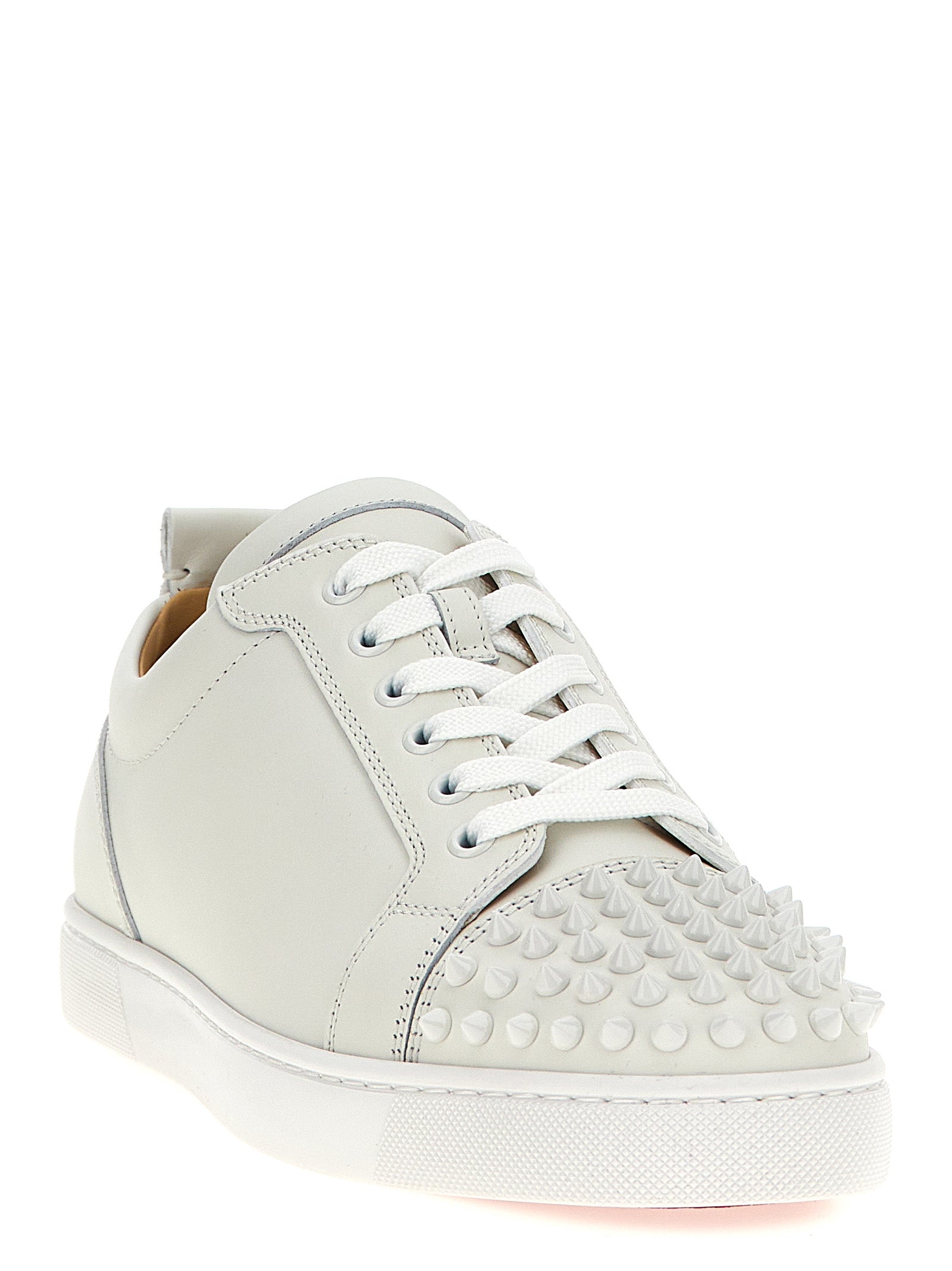 White Calfskin Low Top Sneakers