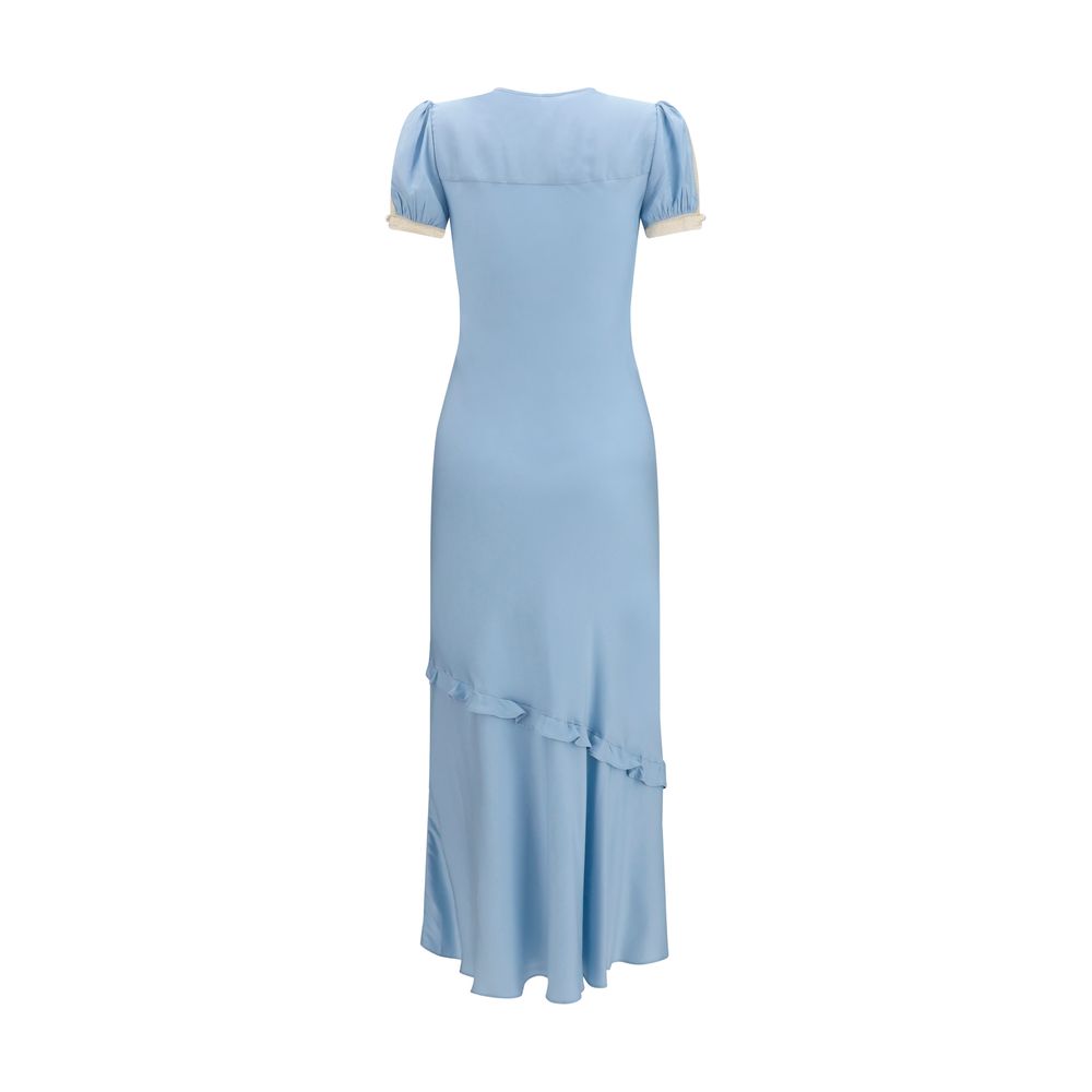 Blue Viscose Casual Dress