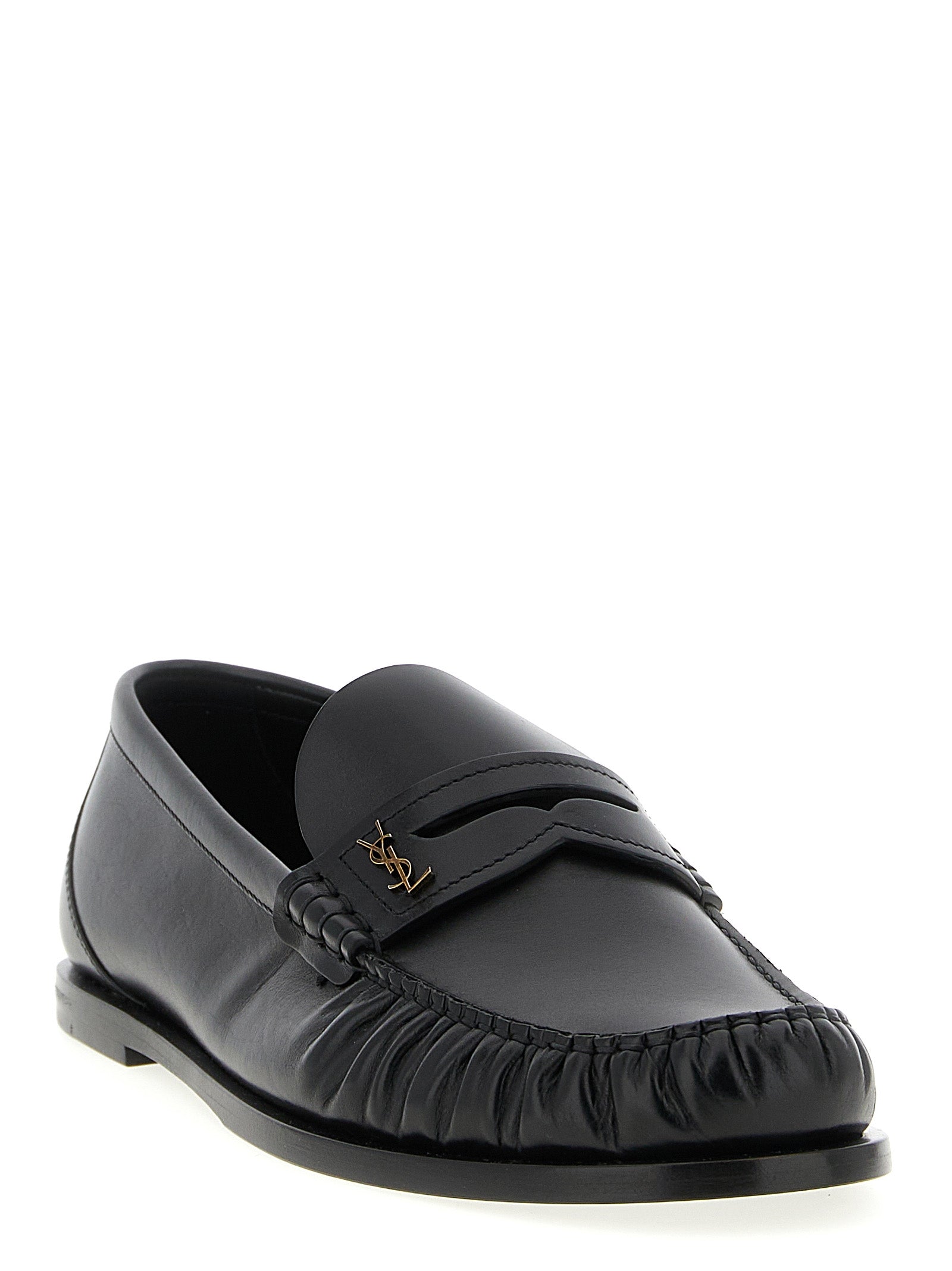 Black Calfskin Slip-On Loafers