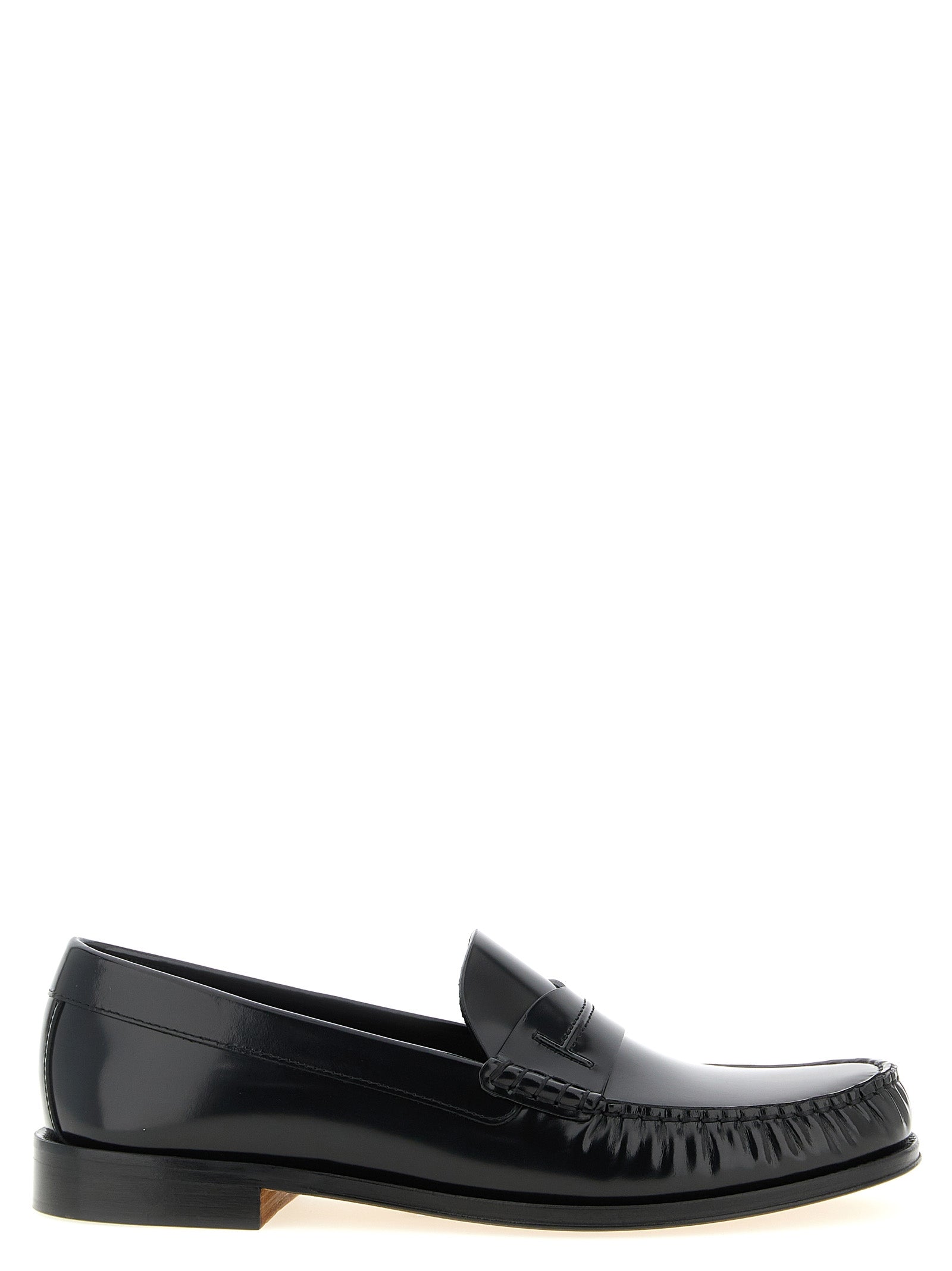 Black Calfskin Slip-On Loafers