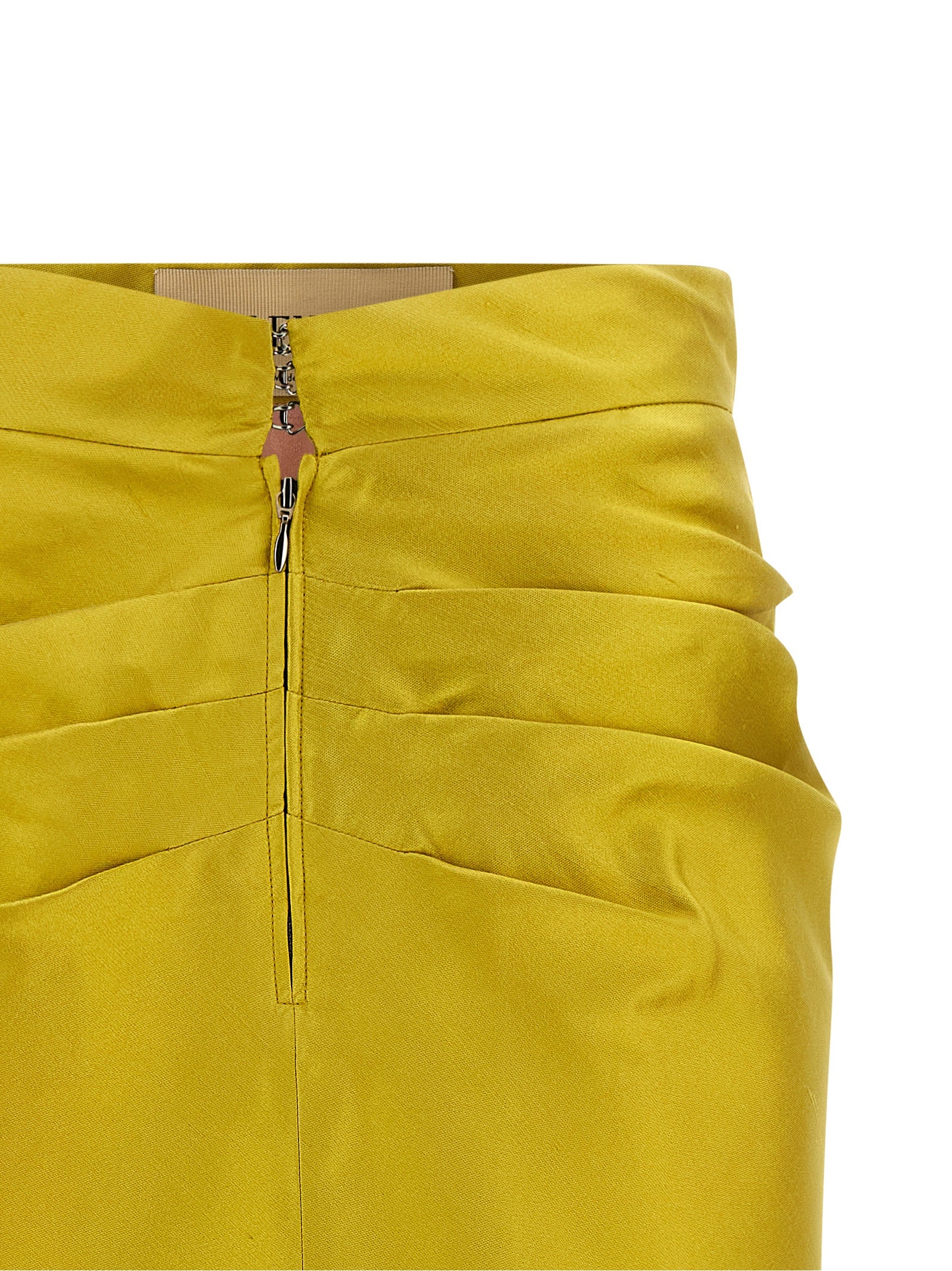 Bicolor Silk Midi Skirt